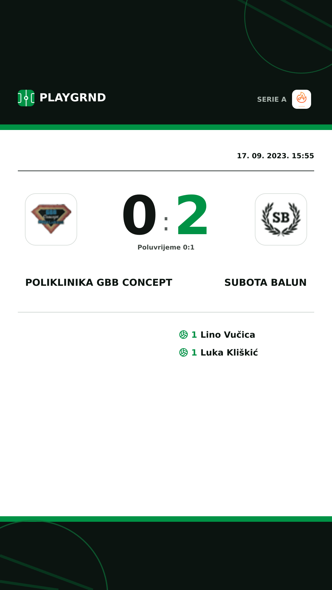 Instagram slika: Poliklinika Gbb Concept 0:2 Subota Balun