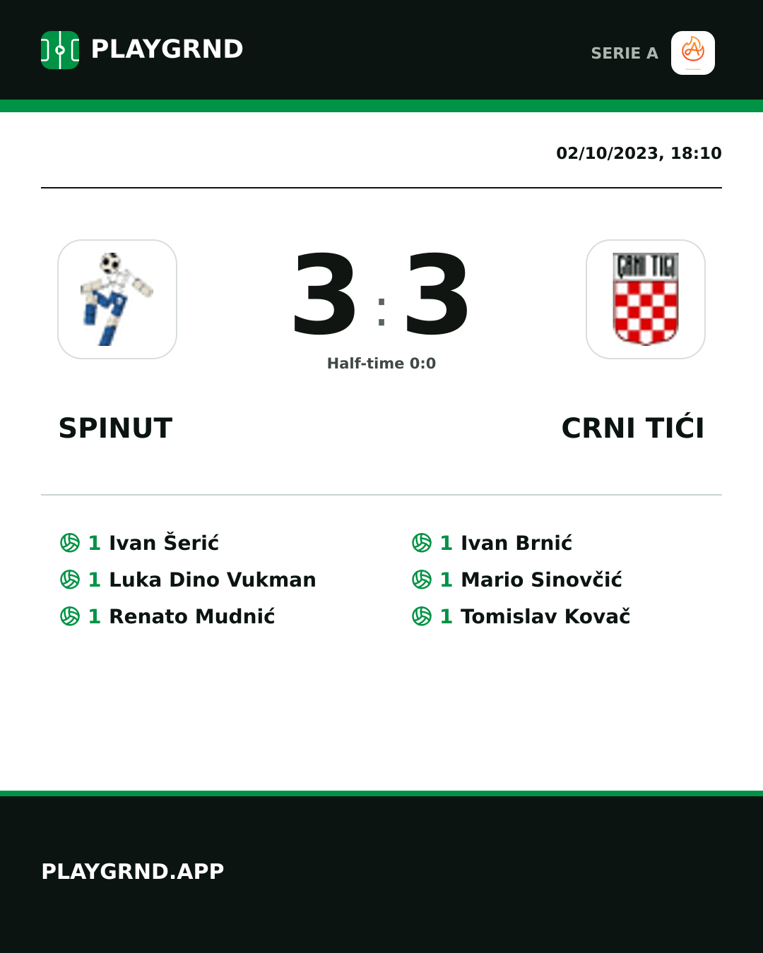 Instagram artwork: Spinut 3:3 Crni Tići