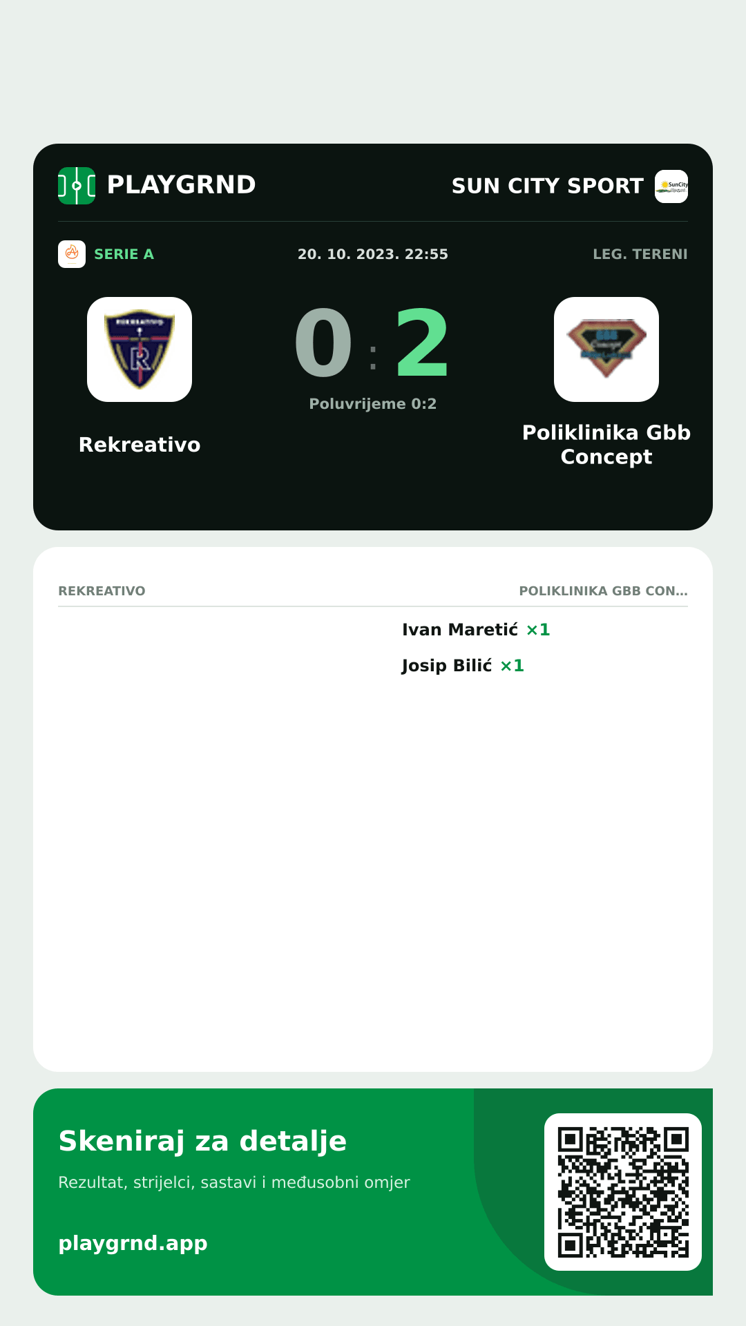 Story image: Rekreativo 0:2 Poliklinika Gbb Concept