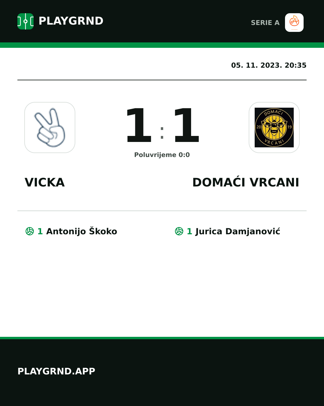 Instagram slika: Vicka 1:1 Domaći Vrcani