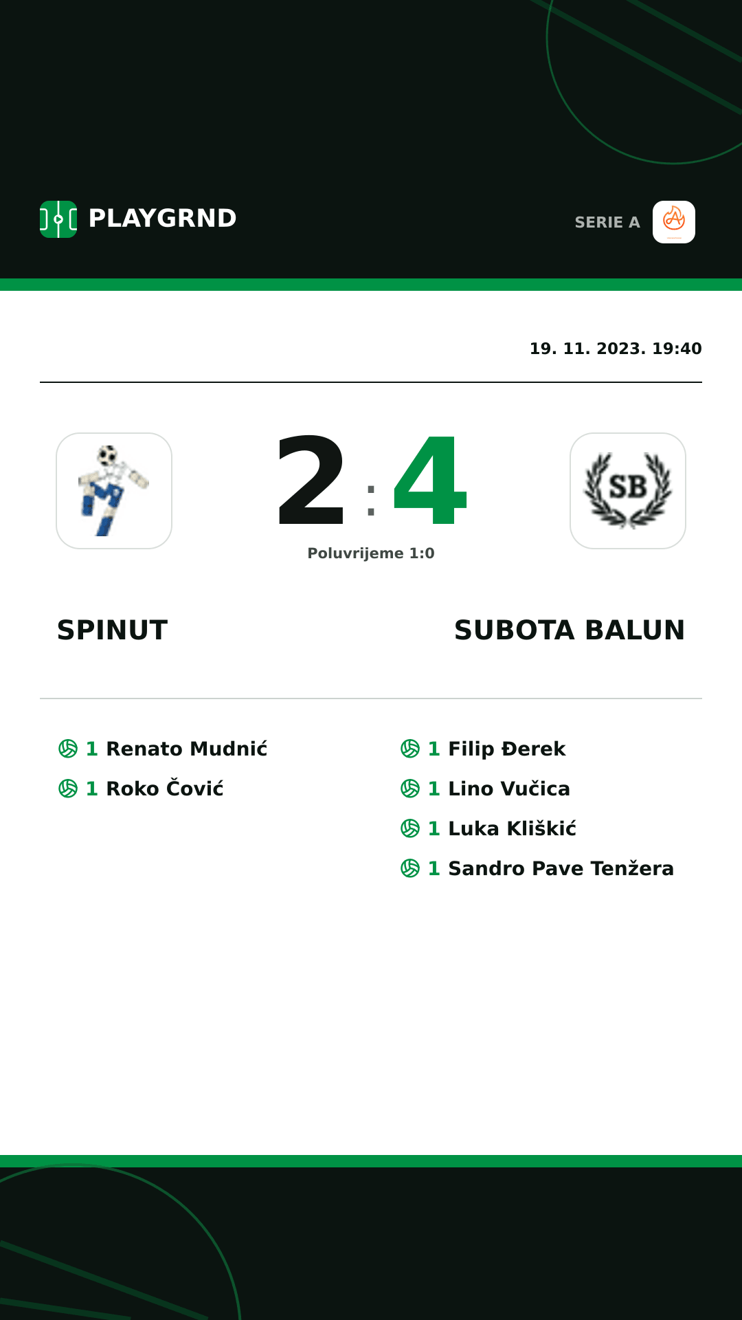 Instagram slika: Spinut 2:4 Subota Balun