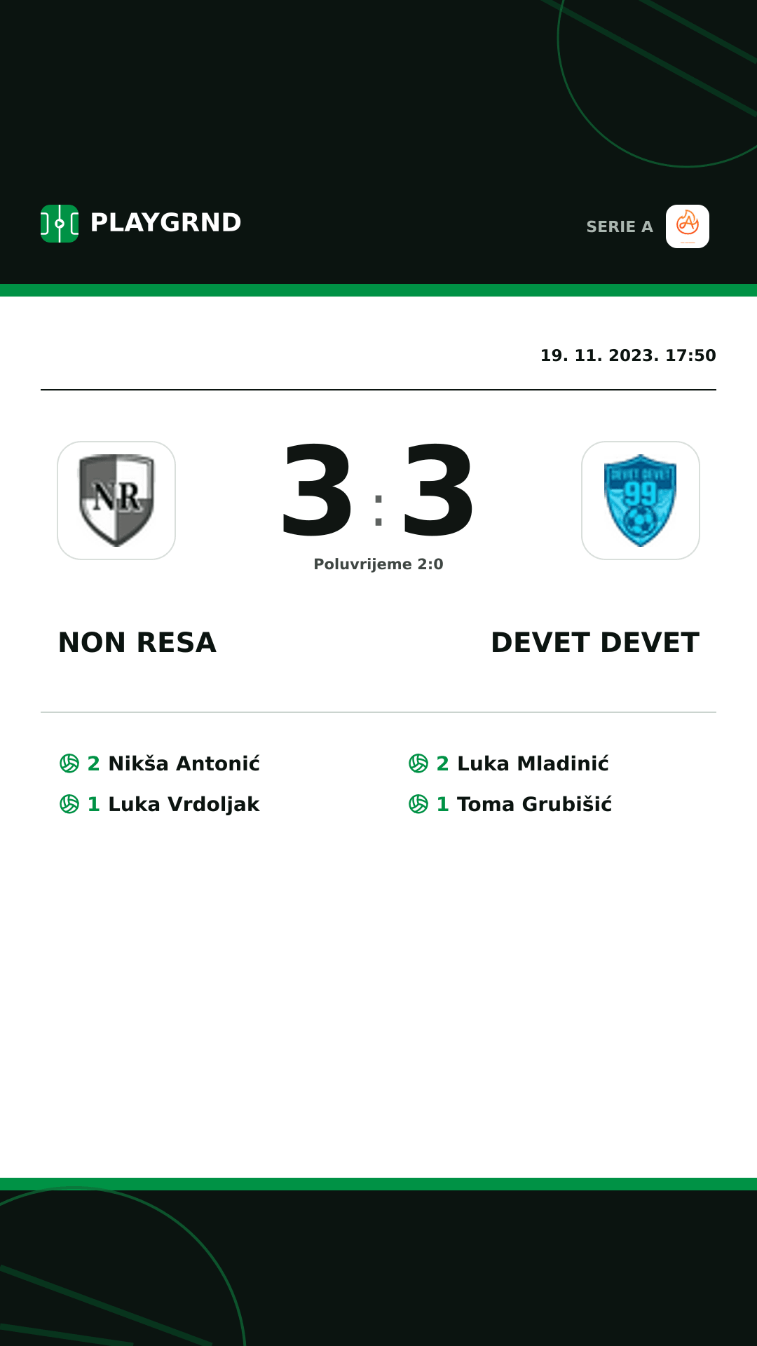 Instagram slika: Non Resa 3:3 Devet Devet