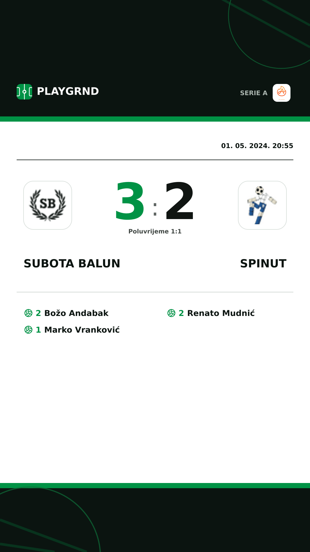 Instagram slika: Subota Balun 3:2 Spinut