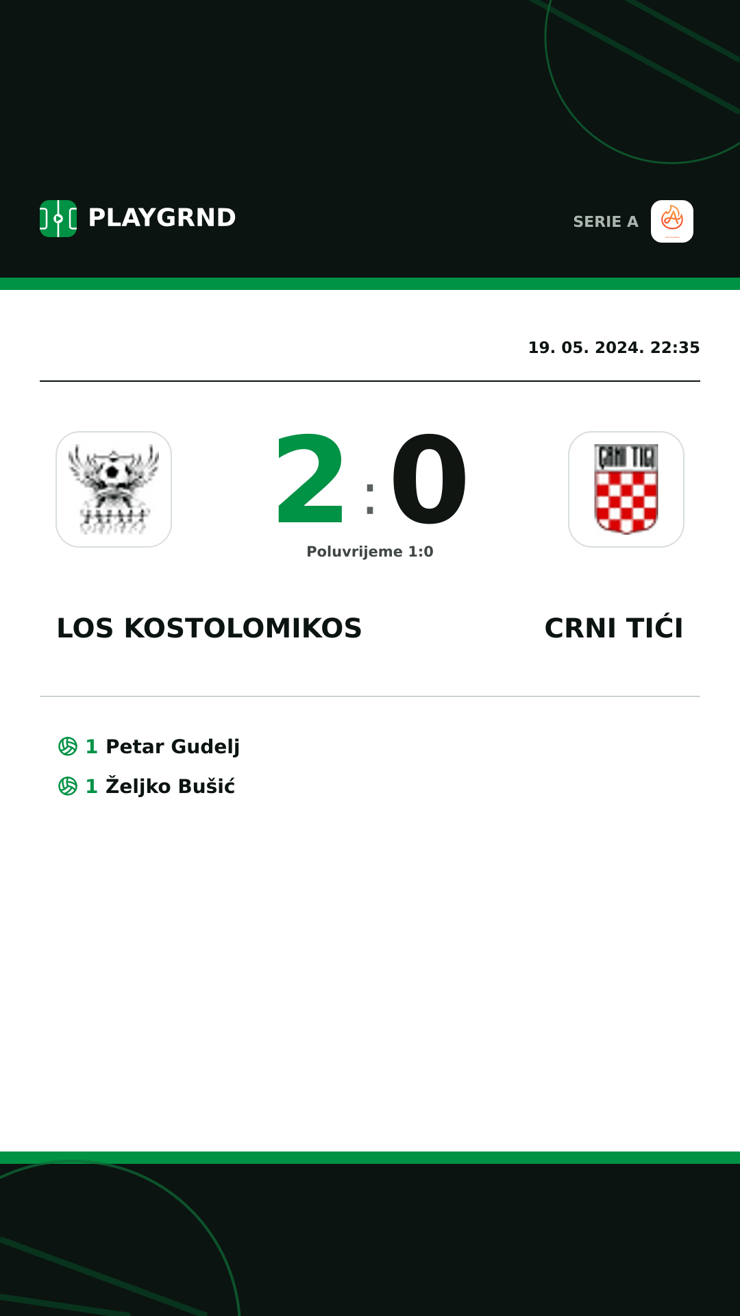 Instagram slika: Los Kostolomikos 2:0 Crni Tići