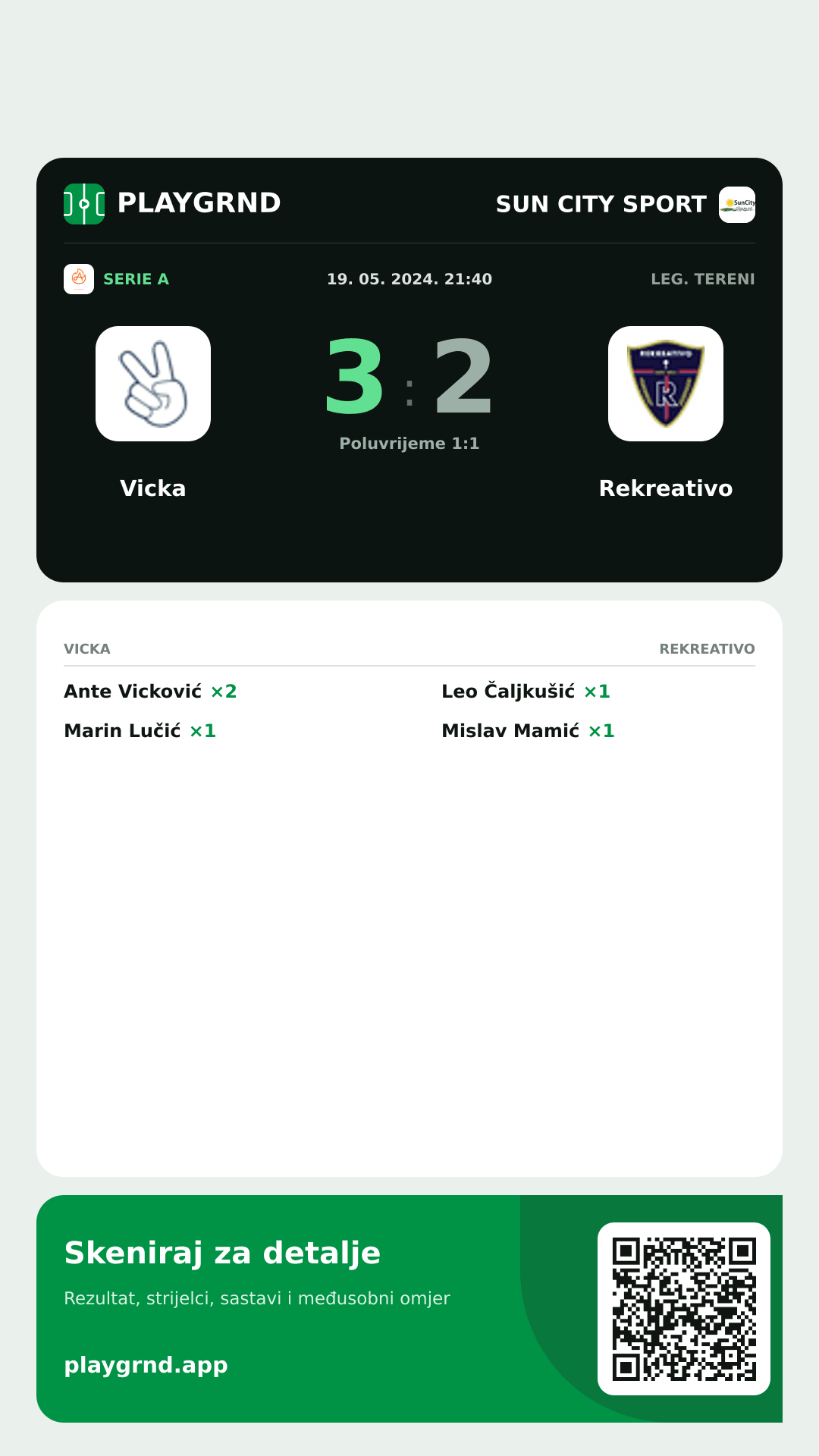 Story image: Vicka 3:2 Rekreativo