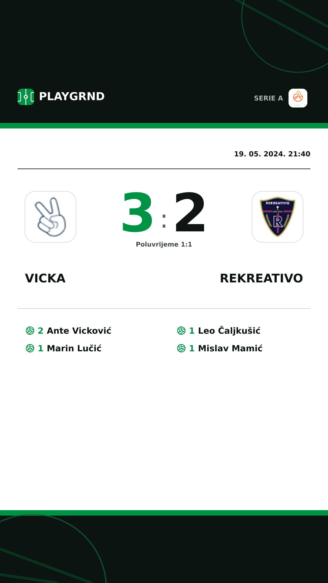 Instagram slika: Vicka 3:2 Rekreativo