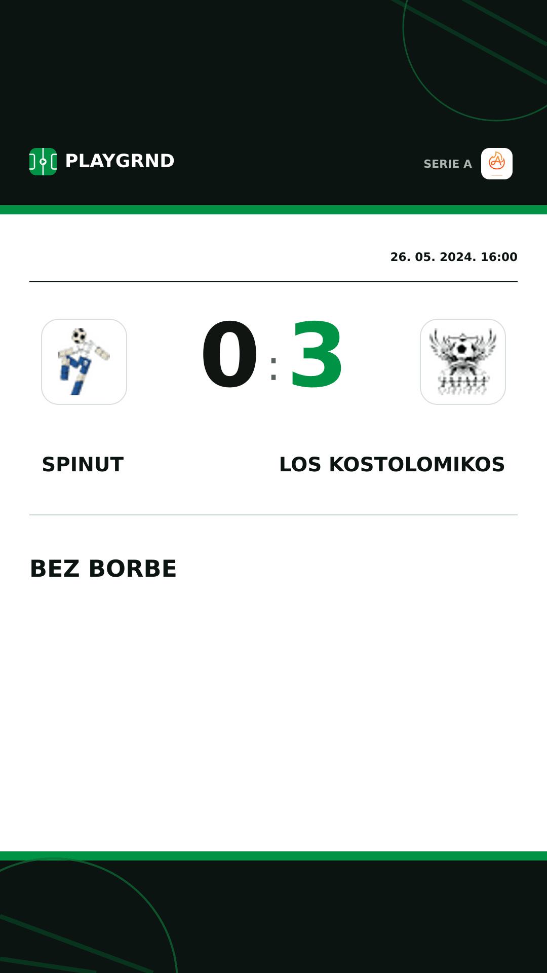 Instagram slika: Spinut 0:3 Los Kostolomikos