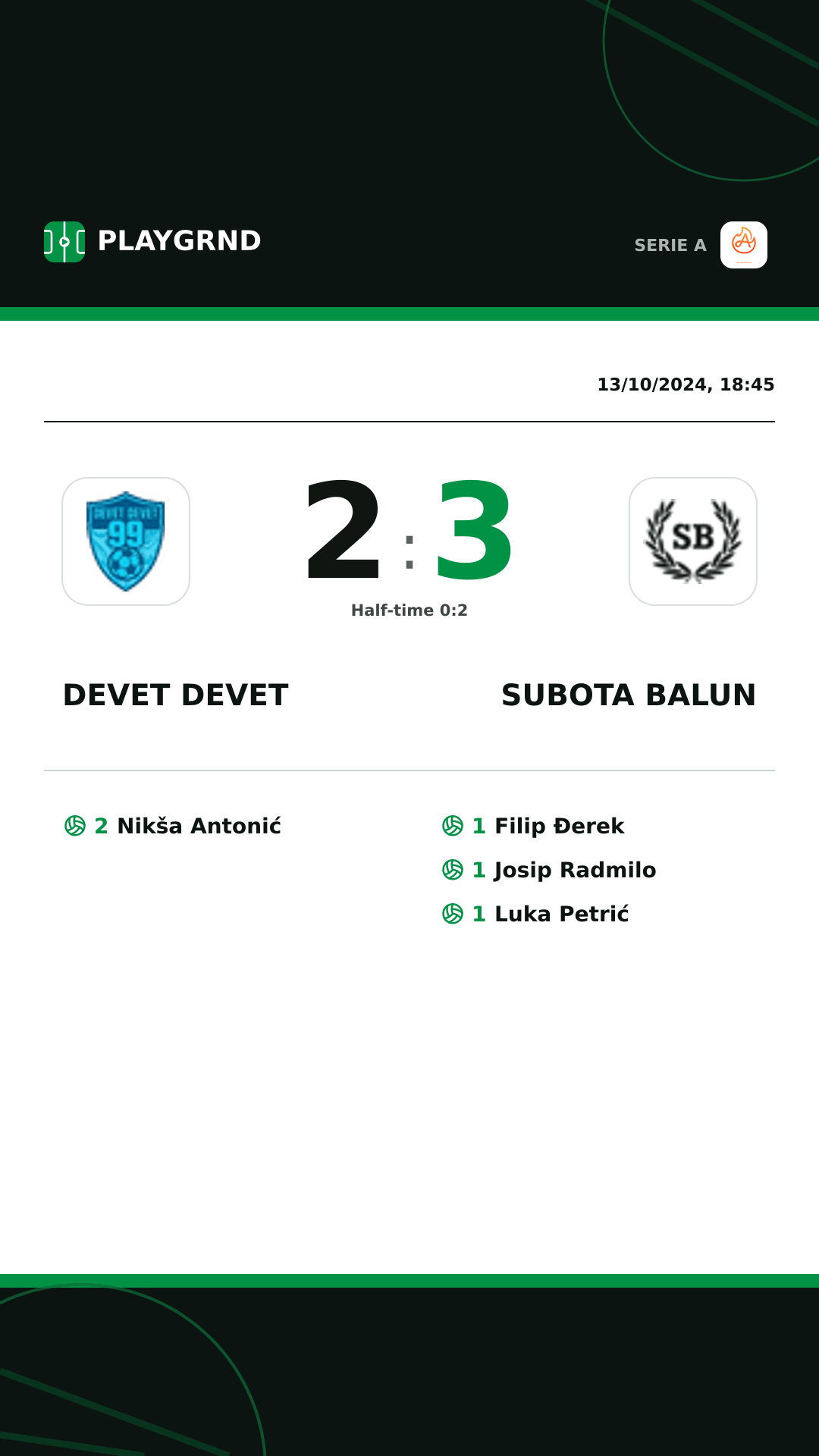 Instagram artwork: Devet Devet 2:3 Subota Balun