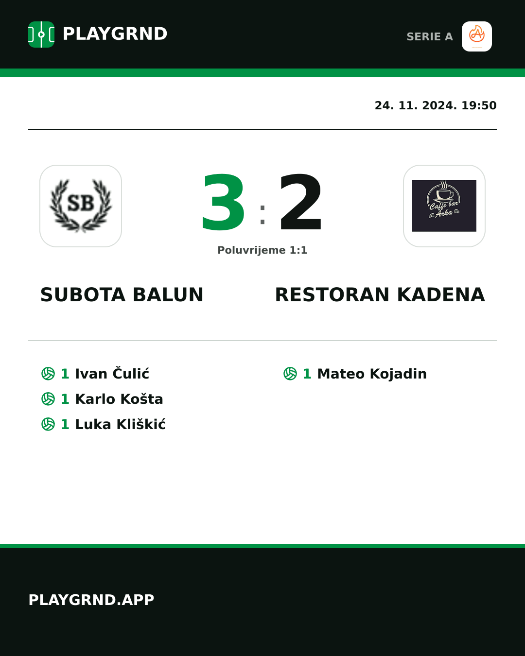 Instagram slika: Subota Balun 3:2 Restoran Kadena