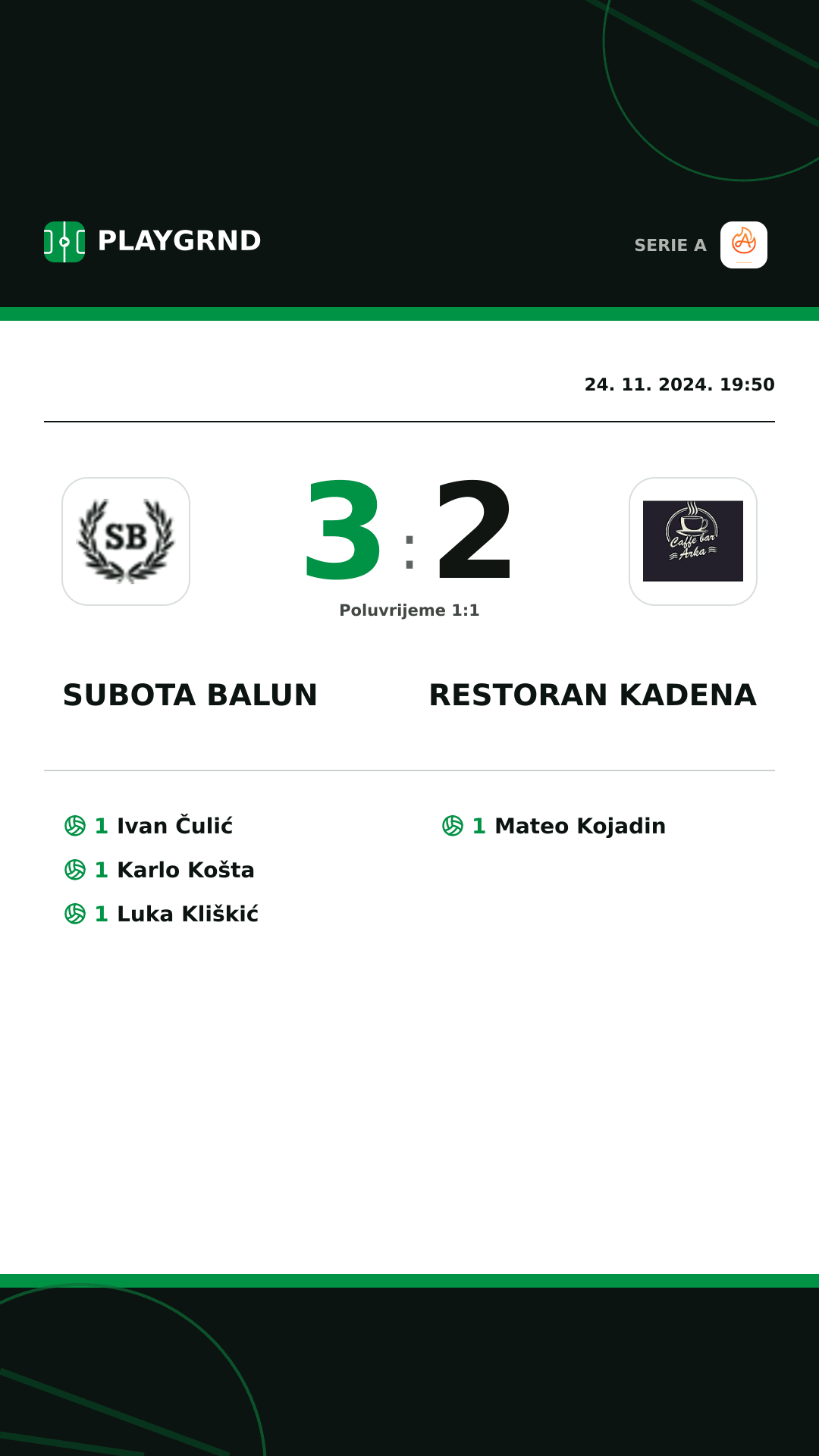 Instagram slika: Subota Balun 3:2 Restoran Kadena