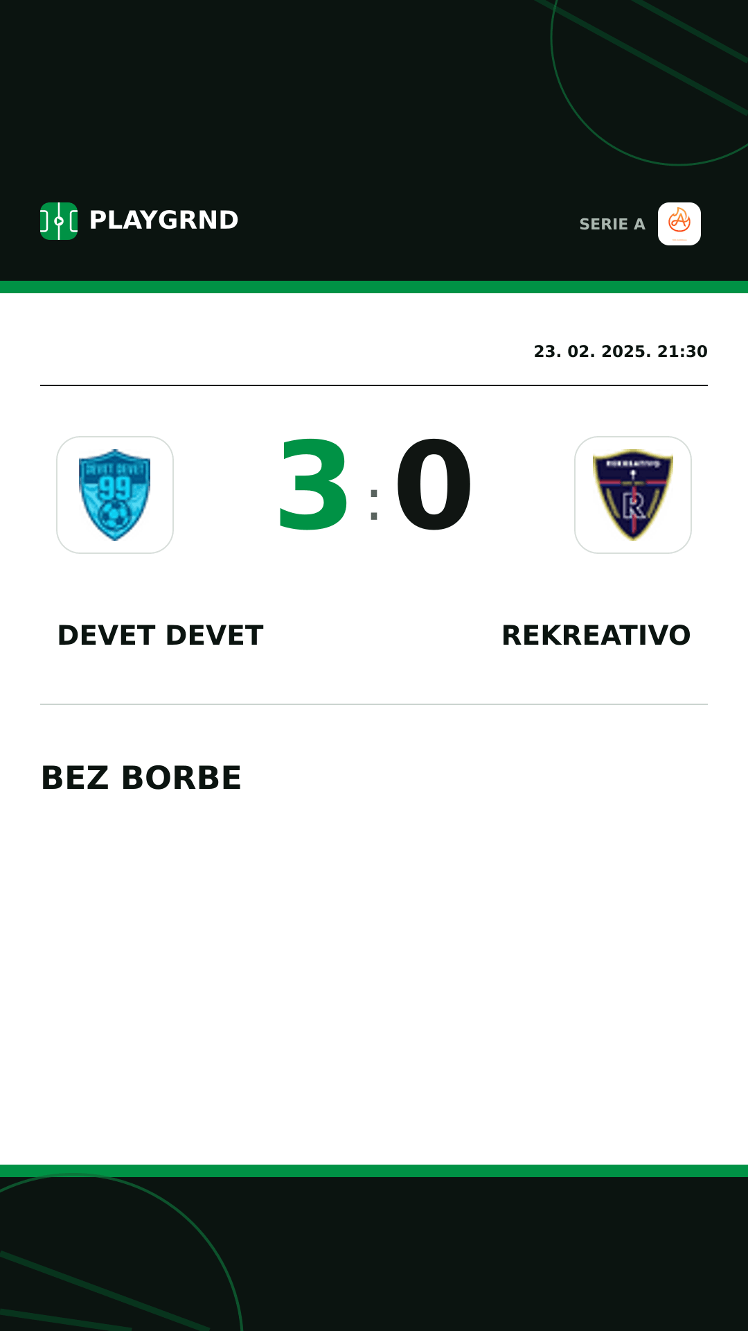 Instagram slika: Devet Devet 3:0 Rekreativo