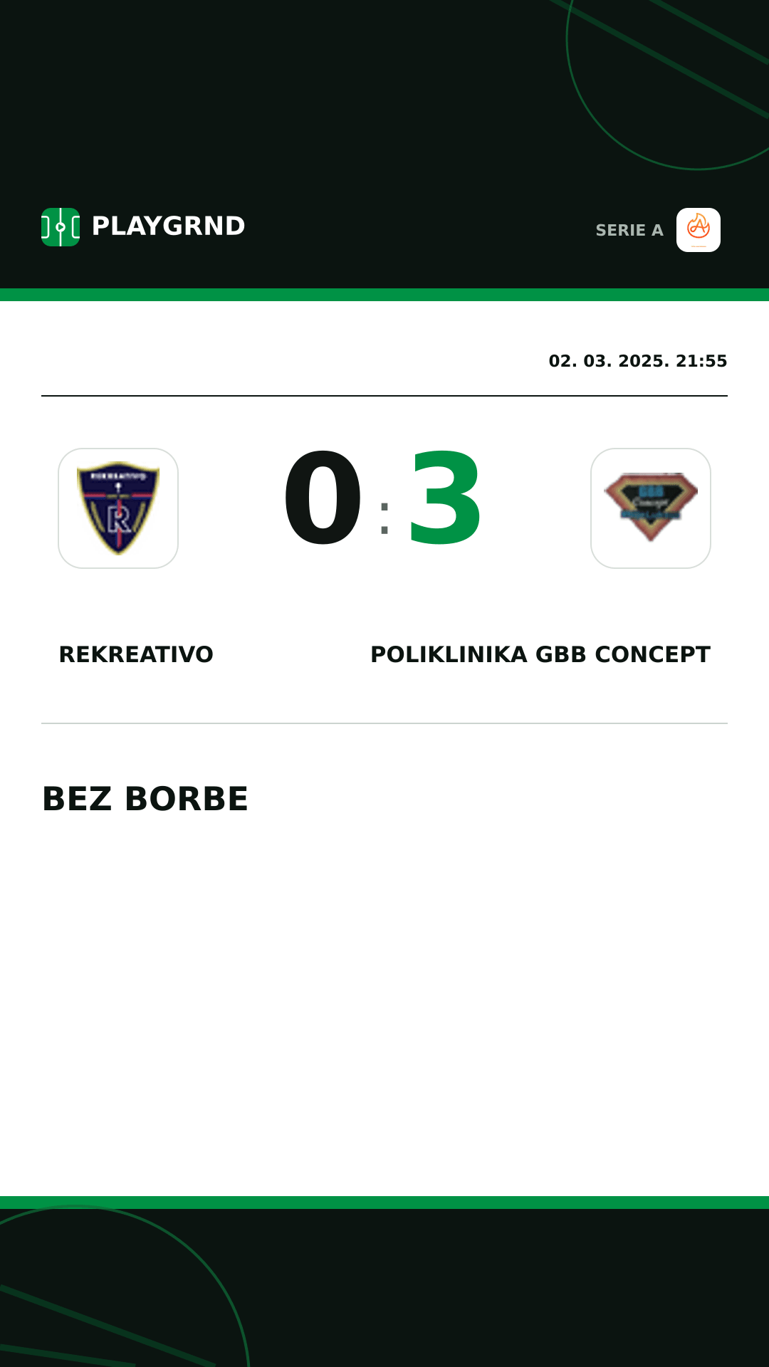 Instagram slika: Rekreativo 0:3 Poliklinika Gbb Concept