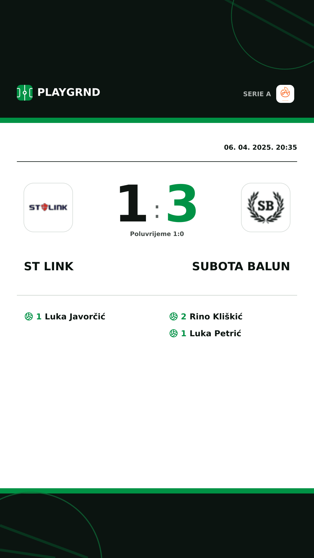 Instagram slika: ST Link 1:3 Subota Balun