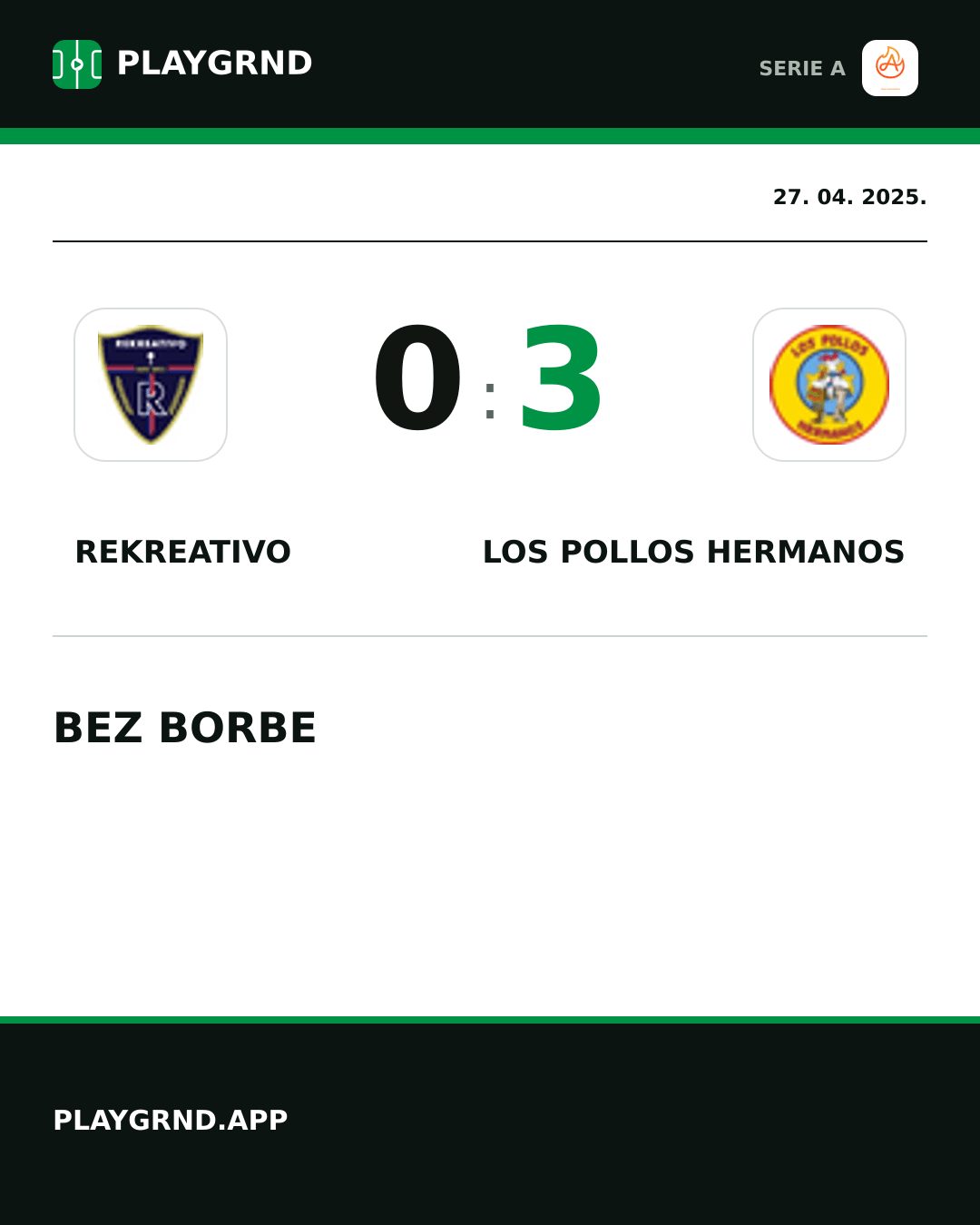 Instagram slika: Rekreativo 0:3 Los Pollos Hermanos