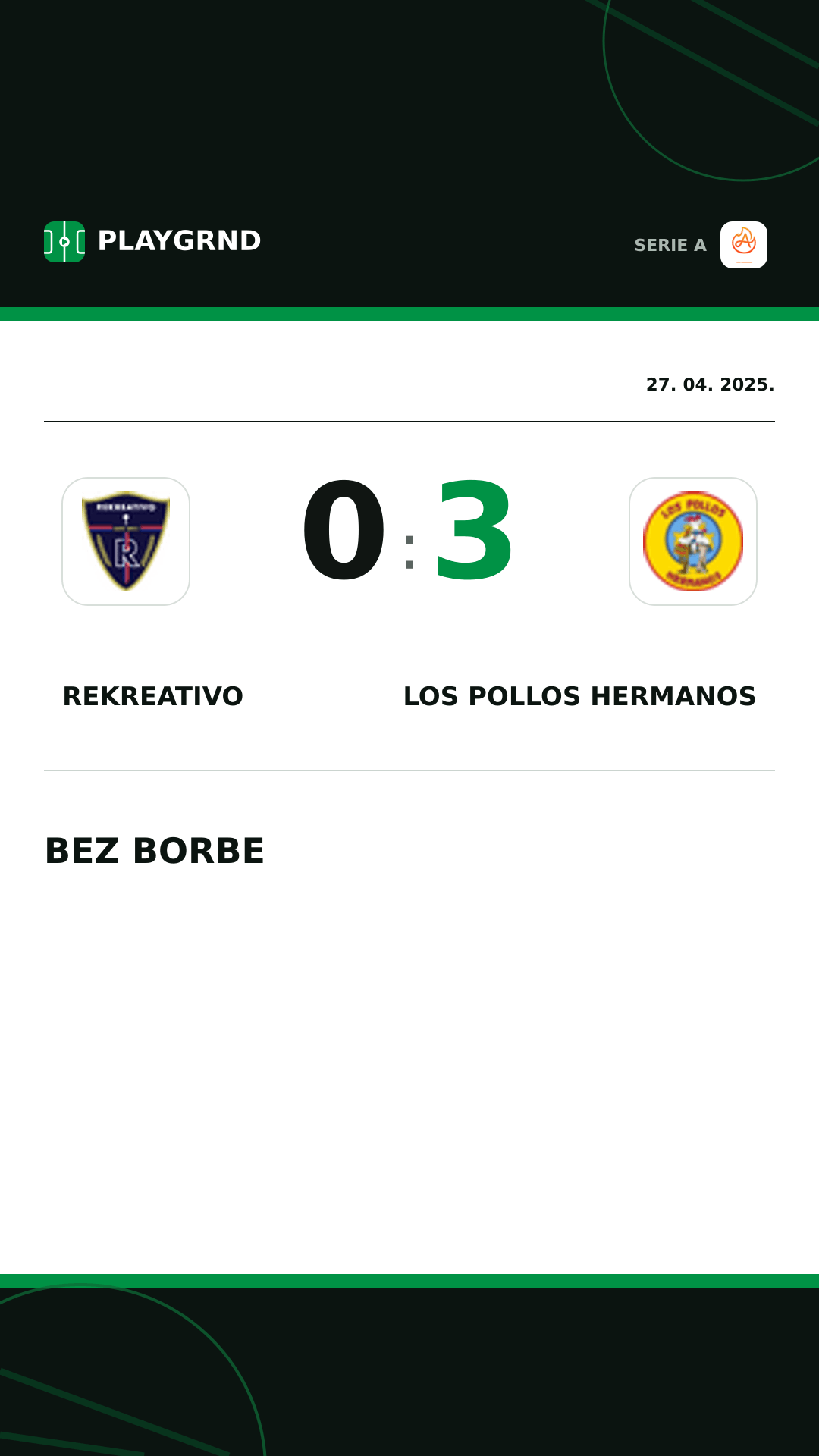 Instagram slika: Rekreativo 0:3 Los Pollos Hermanos