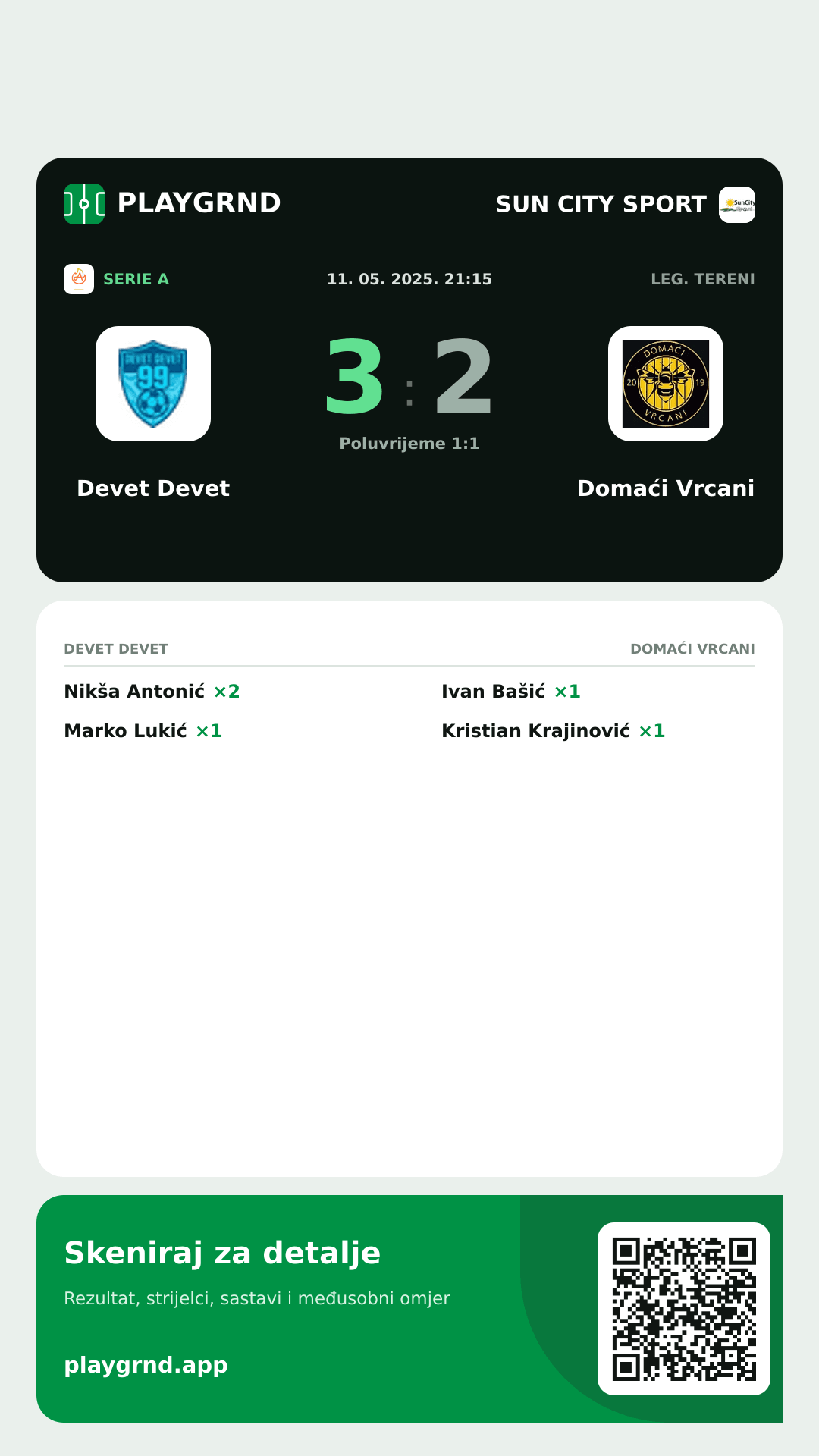 Story image: Devet Devet 3:2 Domaći Vrcani