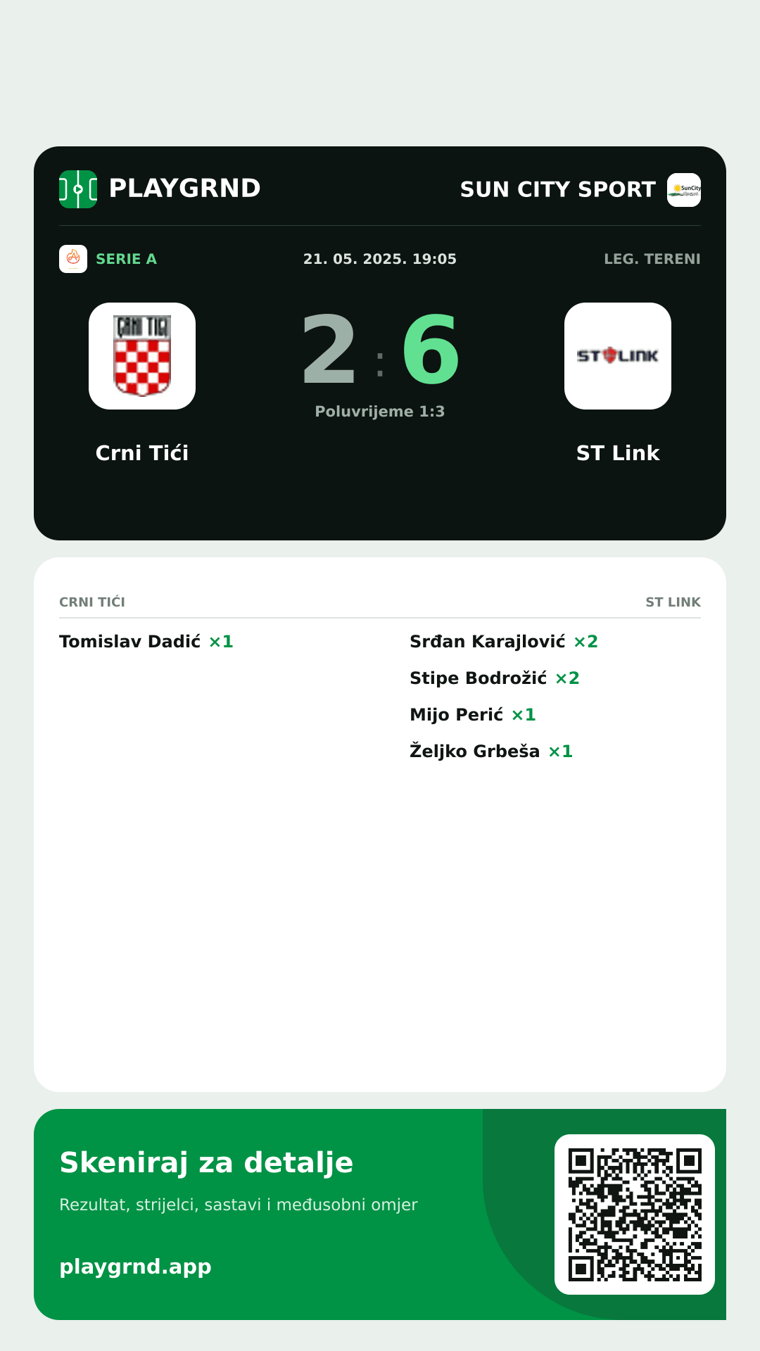 Story slika: Crni Tići 2:6 ST Link