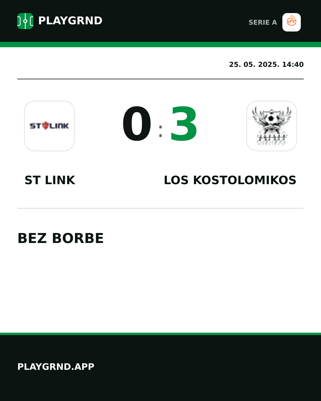Instagram slika: ST Link 0:3 Los Kostolomikos