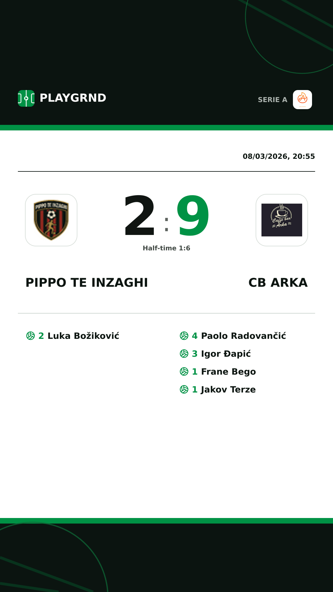 Instagram artwork: Pippo TE Inzaghi 2:9 CB Arka