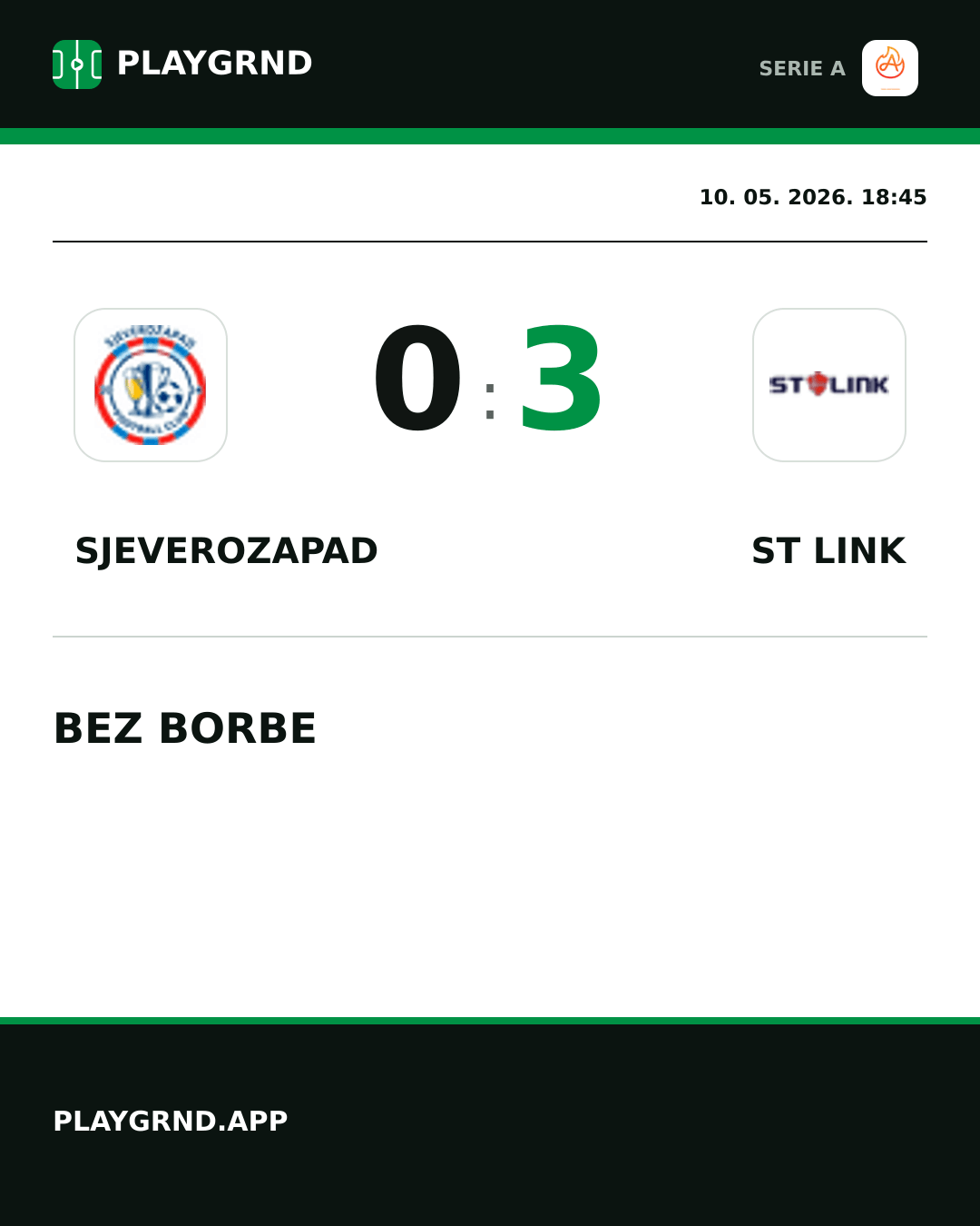 Instagram slika: Sjeverozapad 0:3 ST Link