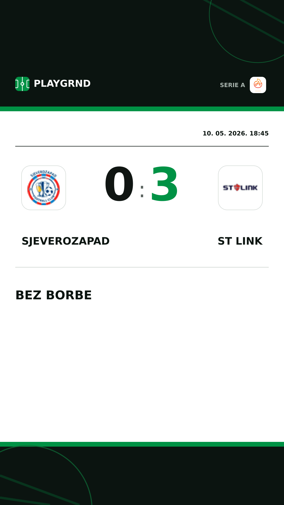 Instagram slika: Sjeverozapad 0:3 ST Link