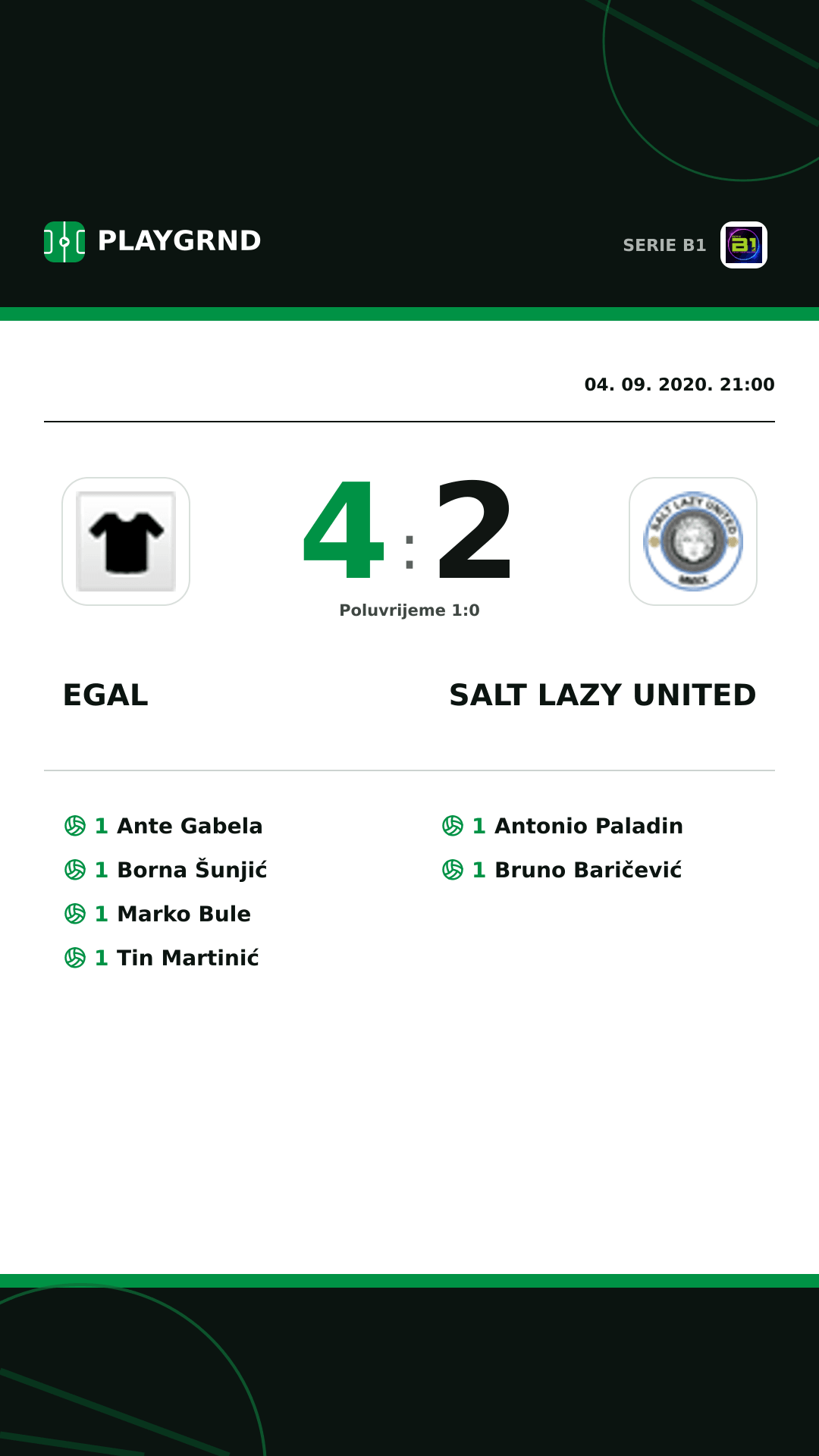 Instagram slika: Egal 4:2 Salt Lazy United