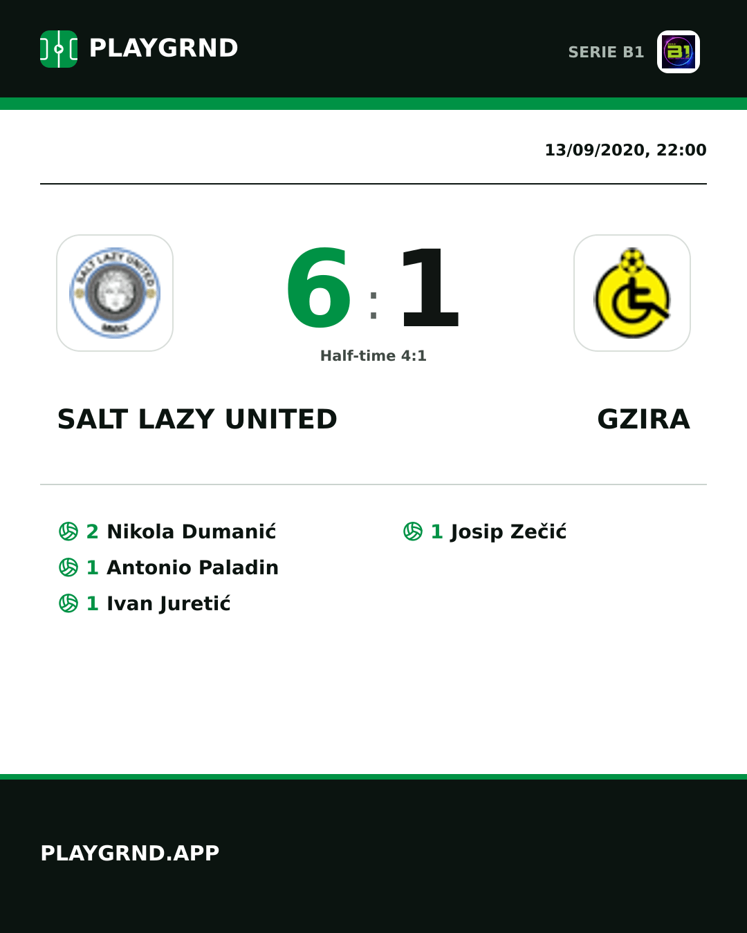 Instagram artwork: Salt Lazy United 6:1 Gzira