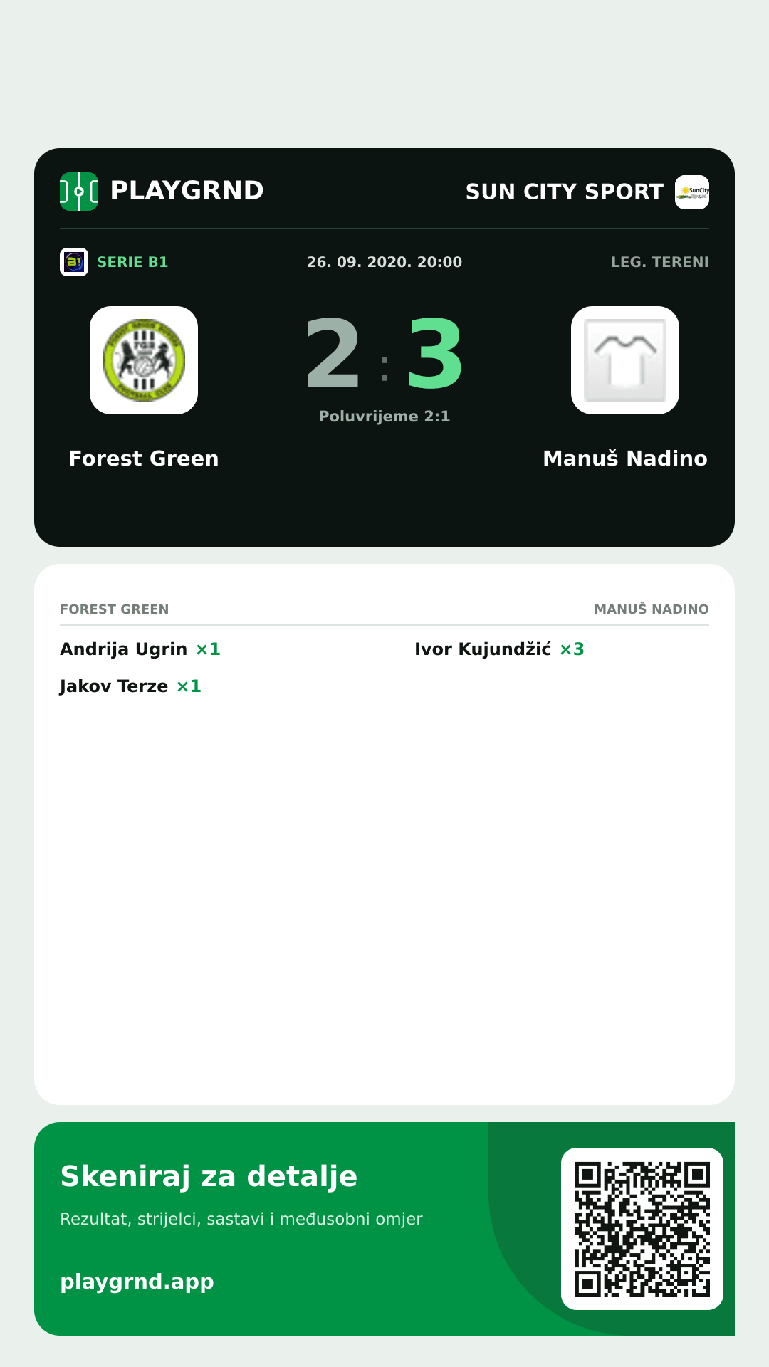 Story slika: Forest Green 2:3 Manuš Nadino