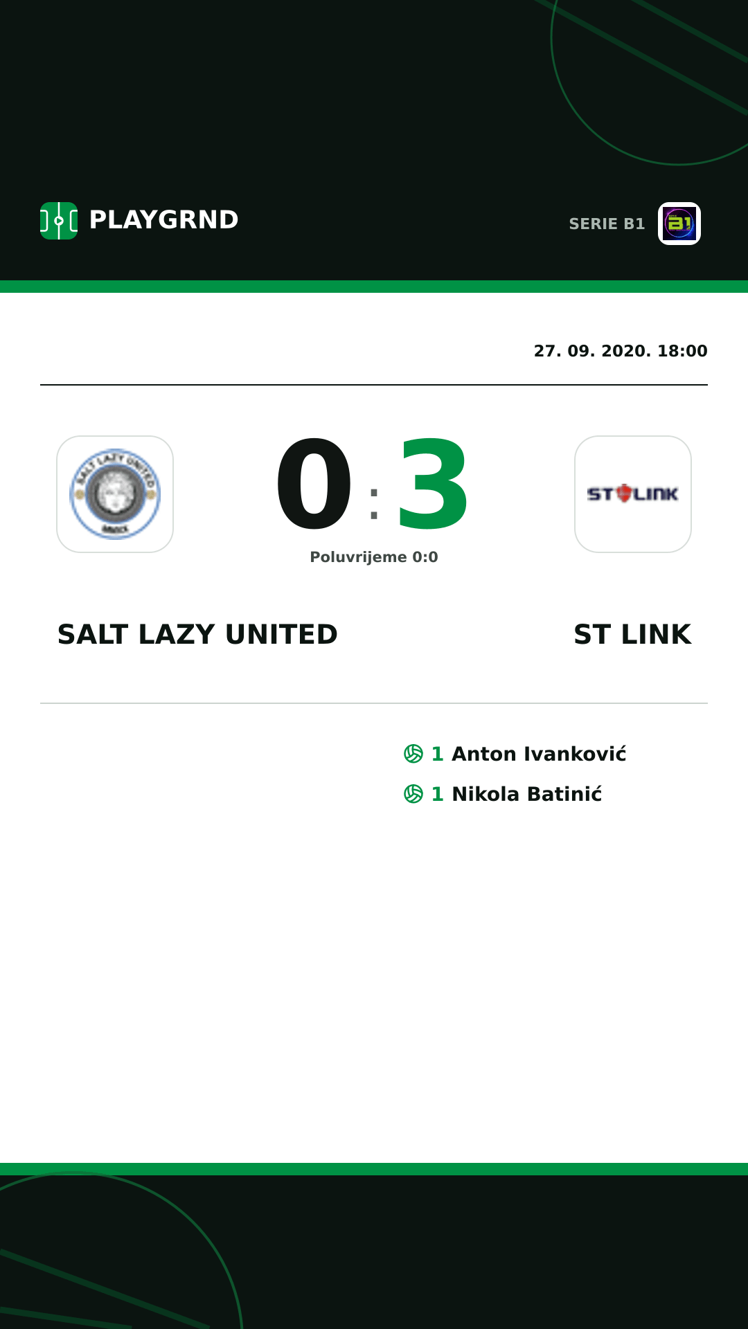 Instagram slika: Salt Lazy United 0:3 ST Link