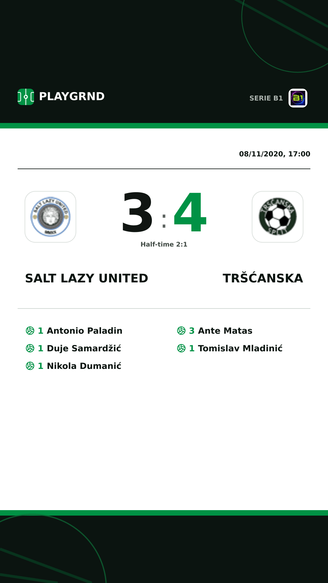 Instagram artwork: Salt Lazy United 3:4 Tršćanska