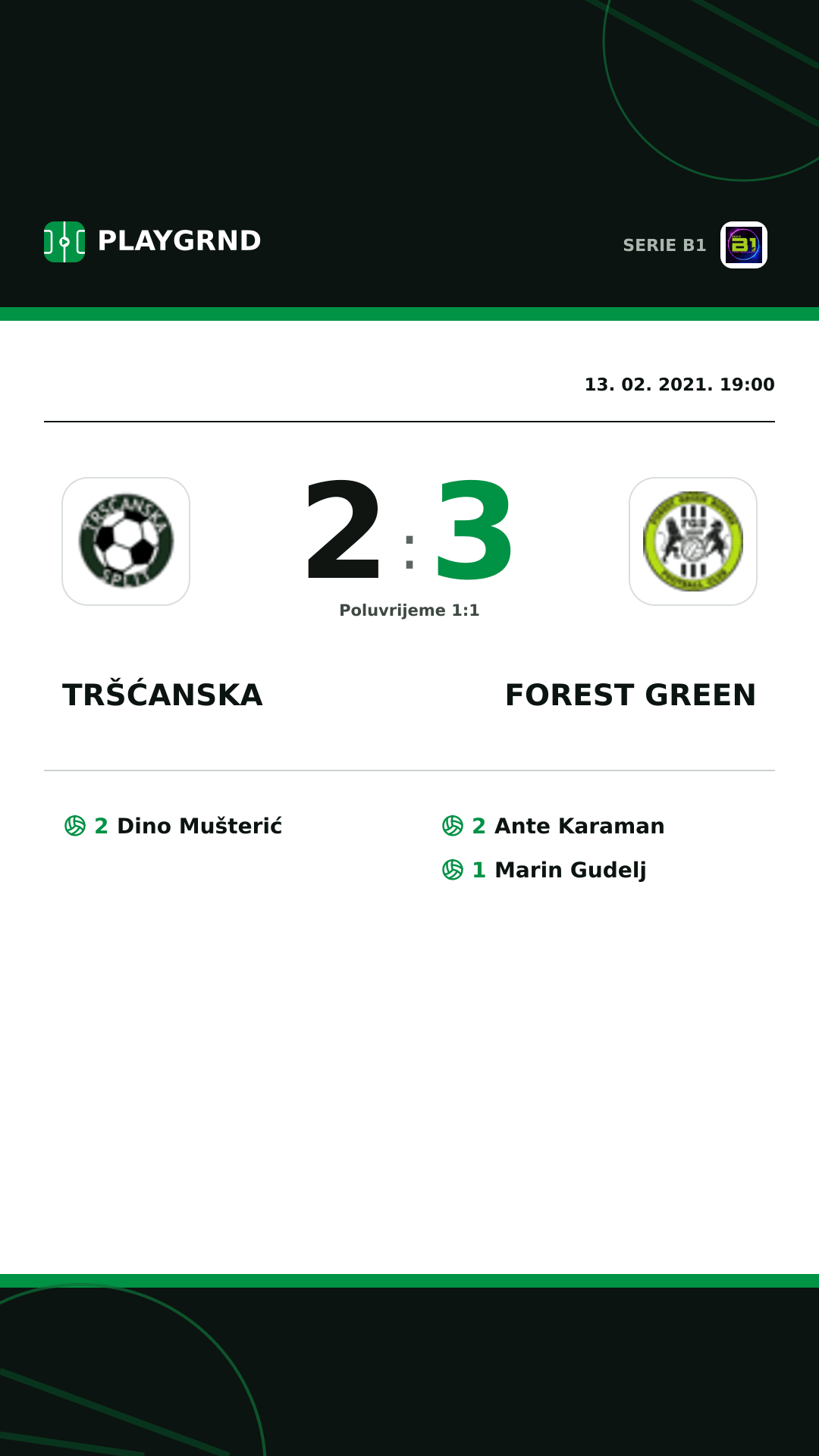 Instagram slika: Tršćanska 2:3 Forest Green
