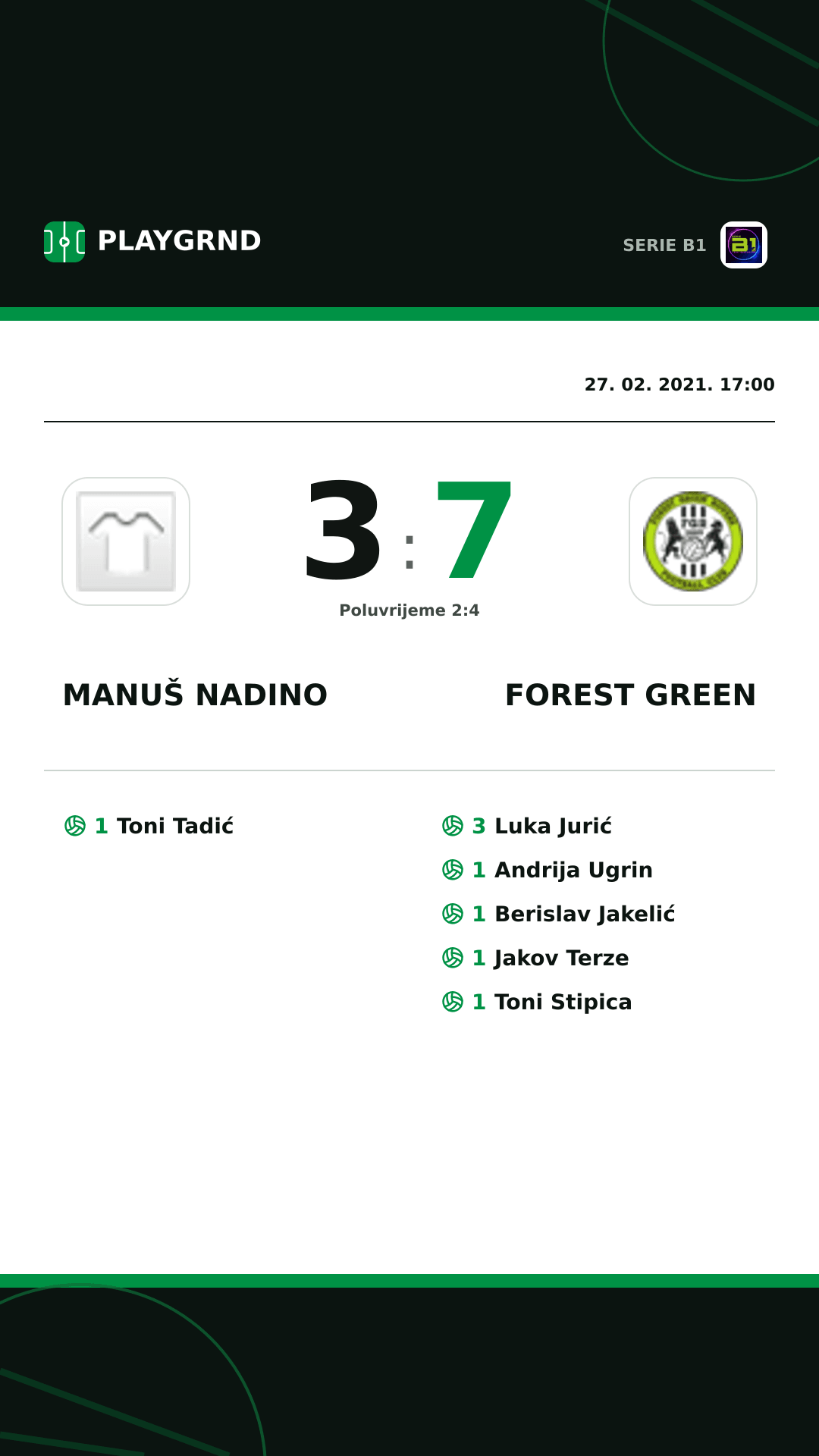Instagram slika: Manuš Nadino 3:7 Forest Green