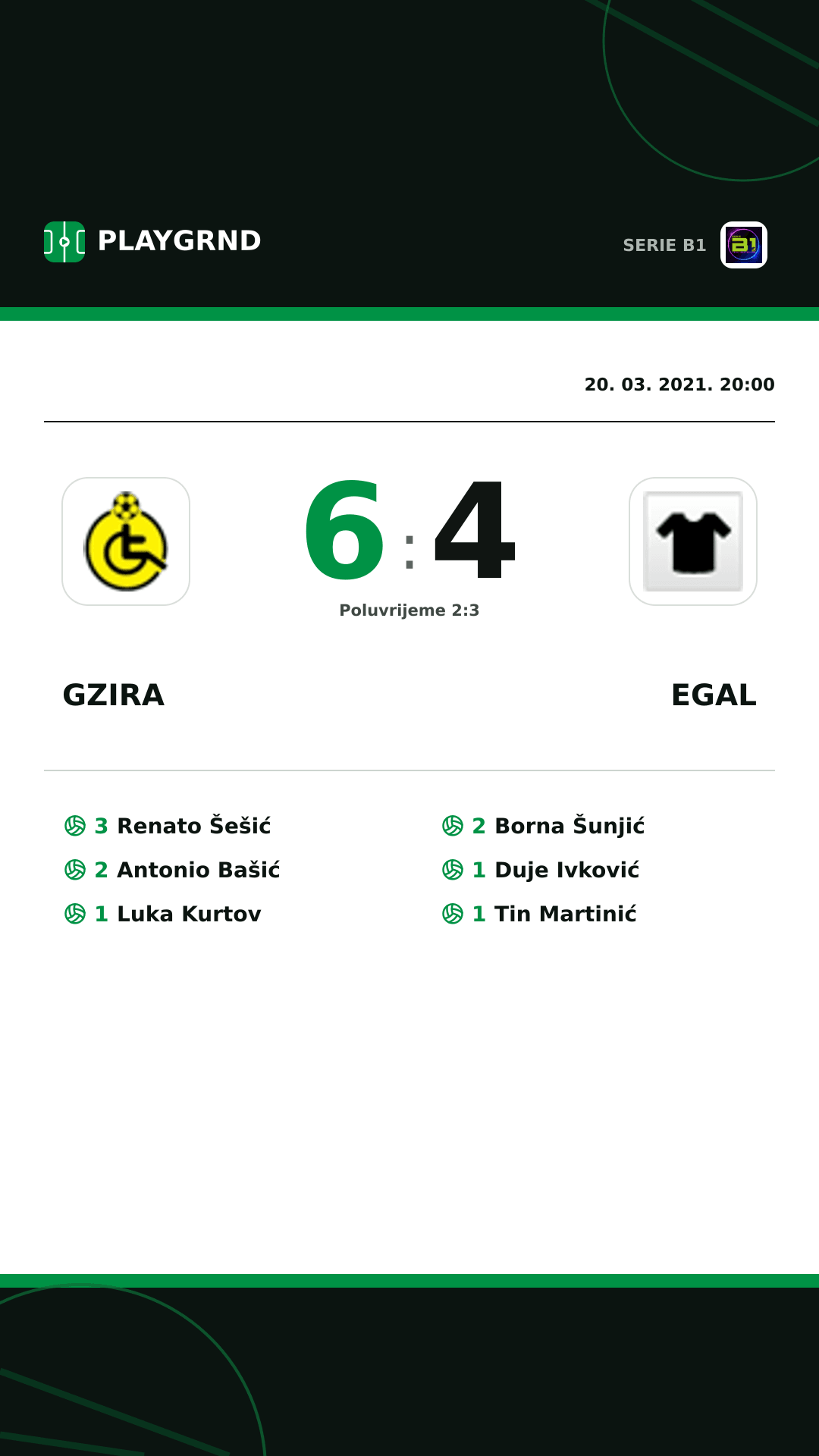 Instagram slika: Gzira 6:4 Egal