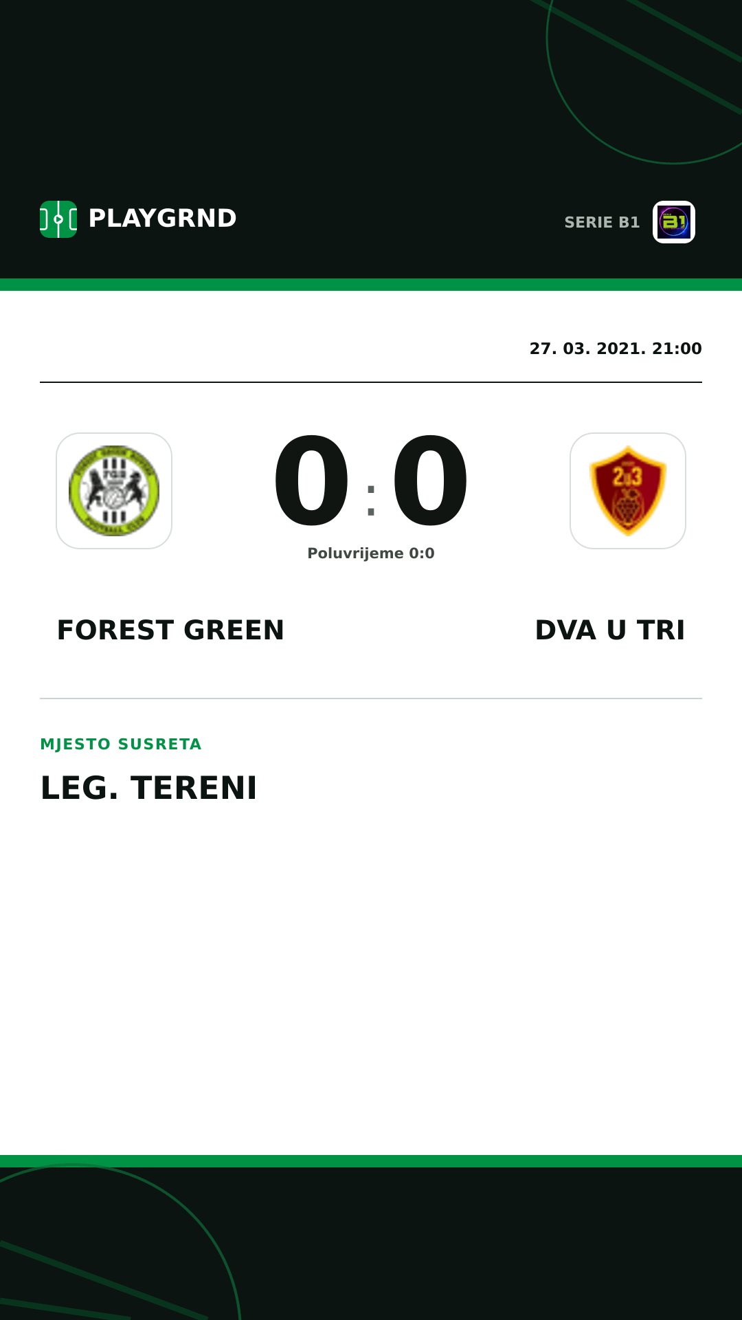 Instagram slika: Forest Green 0:0 Dva U Tri