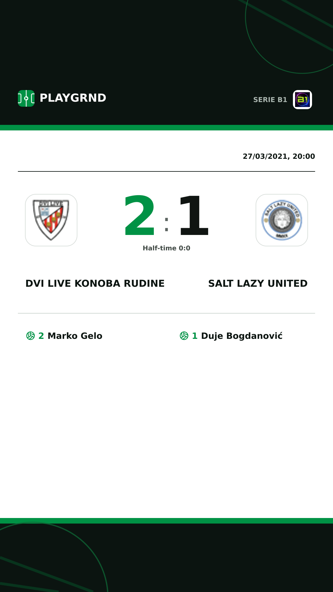 Instagram artwork: Dvi Live Konoba Rudine 2:1 Salt Lazy United