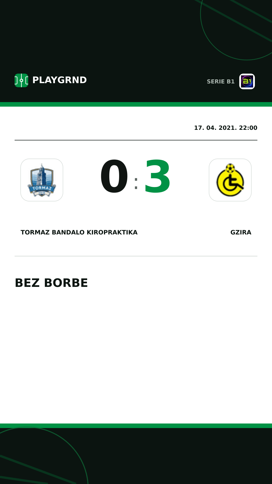 Instagram slika: Tormaz Bandalo Kiropraktika 0:3 Gzira