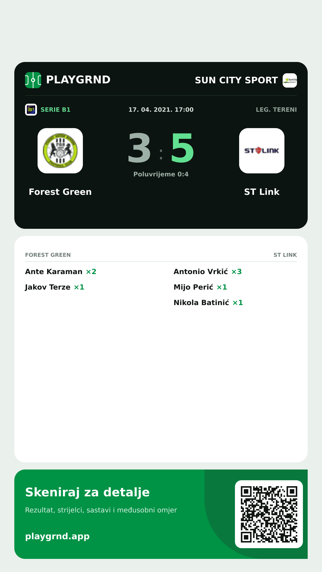 Story slika: Forest Green 3:5 ST Link