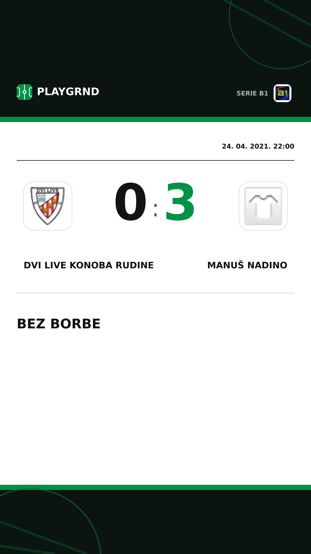 Instagram slika: Dvi Live Konoba Rudine 0:3 Manuš Nadino