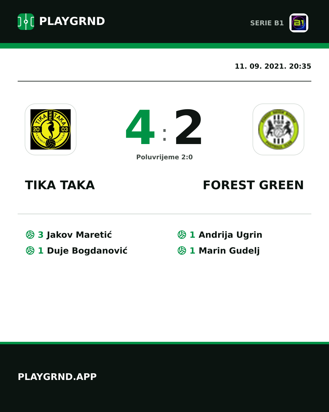 Instagram slika: Tika Taka 4:2 Forest Green