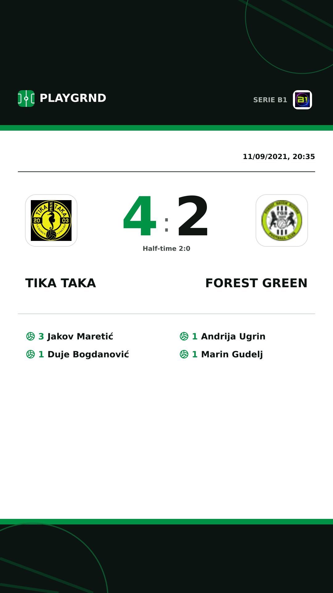 Instagram artwork: Tika Taka 4:2 Forest Green