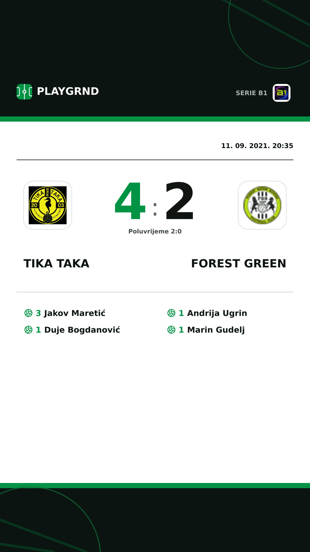 Instagram slika: Tika Taka 4:2 Forest Green