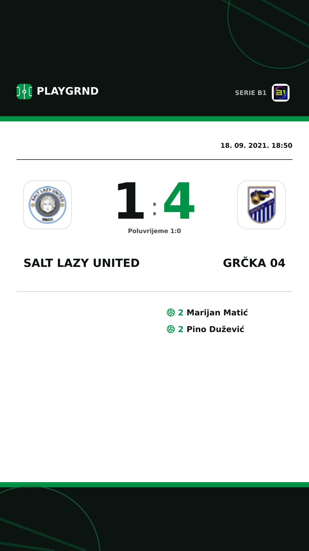 Instagram slika: Salt Lazy United 1:4 Grčka 04