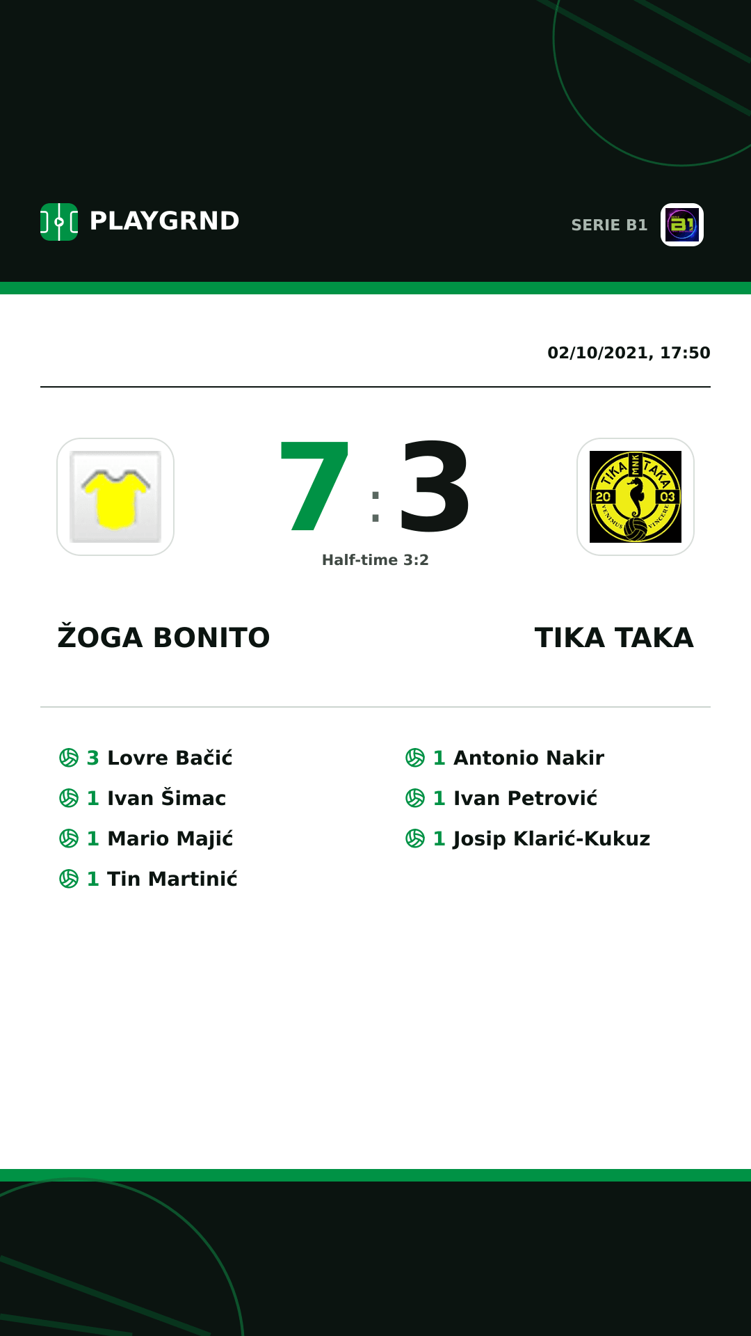Instagram artwork: Žoga Bonito 7:3 Tika Taka
