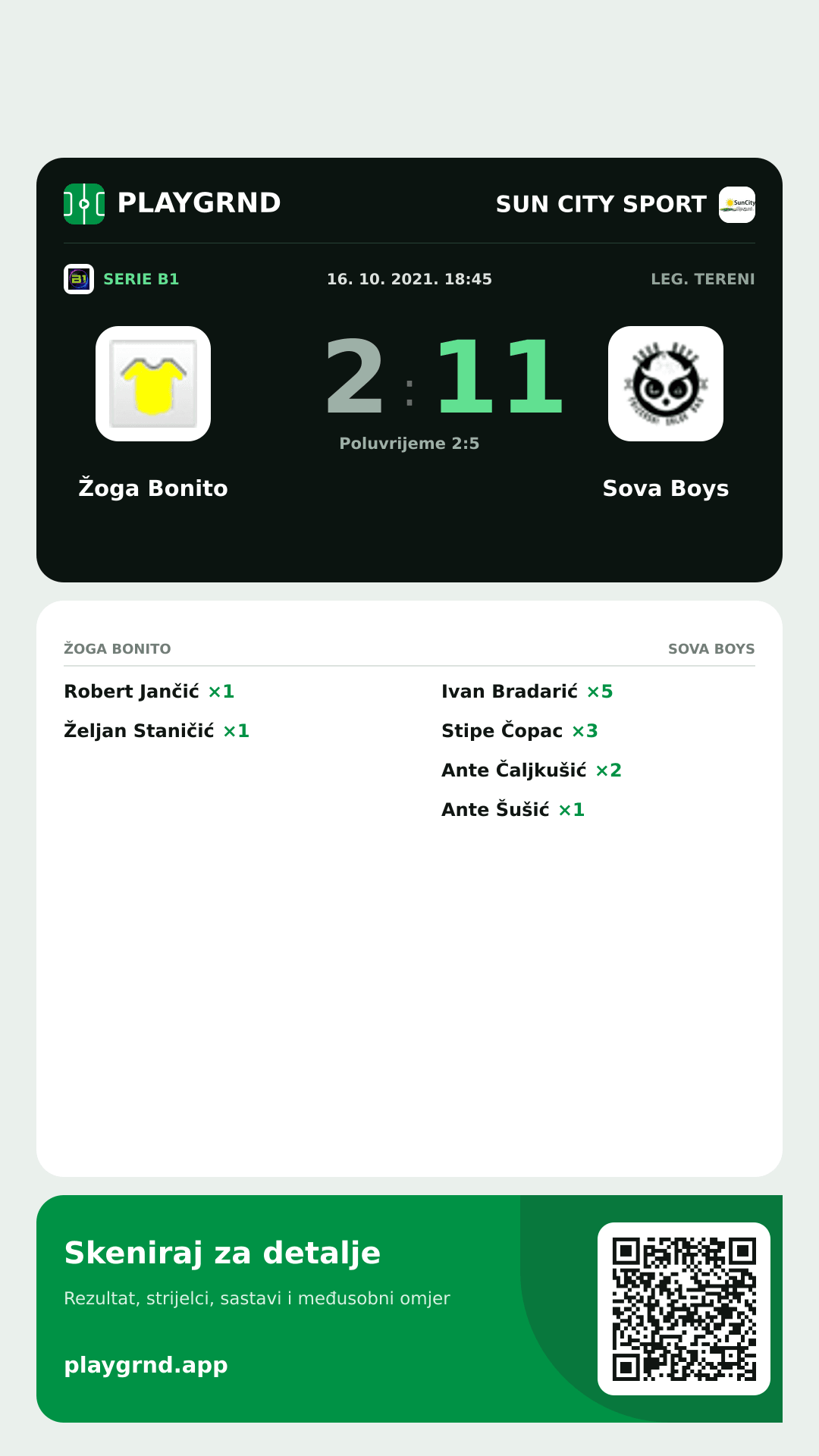 Story slika: Žoga Bonito 2:11 Sova Boys