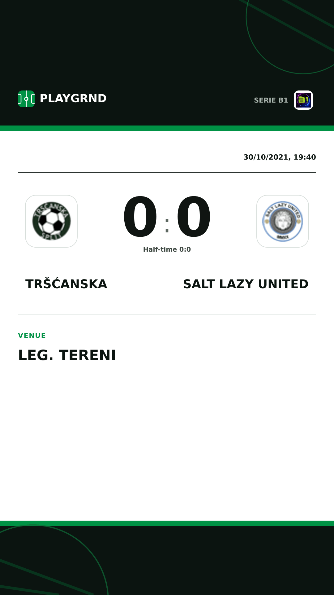 Instagram artwork: Tršćanska 0:0 Salt Lazy United