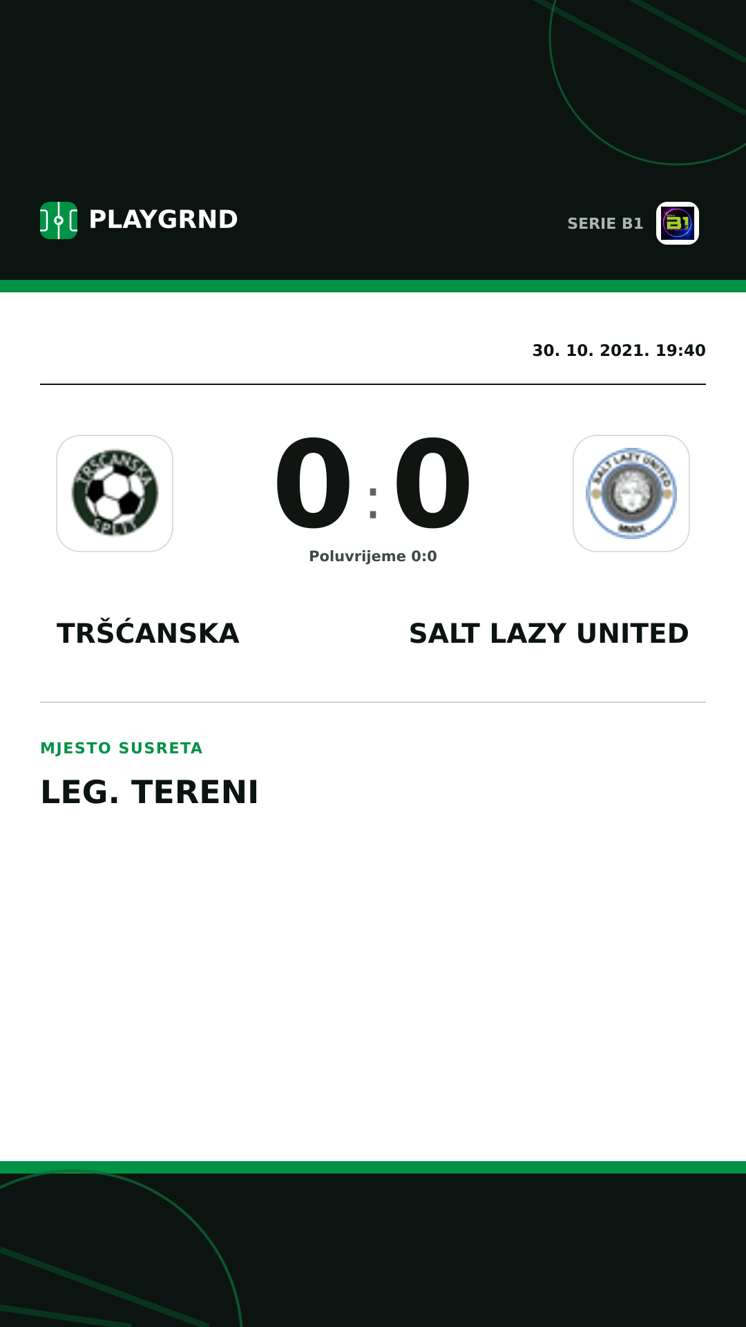 Instagram slika: Tršćanska 0:0 Salt Lazy United