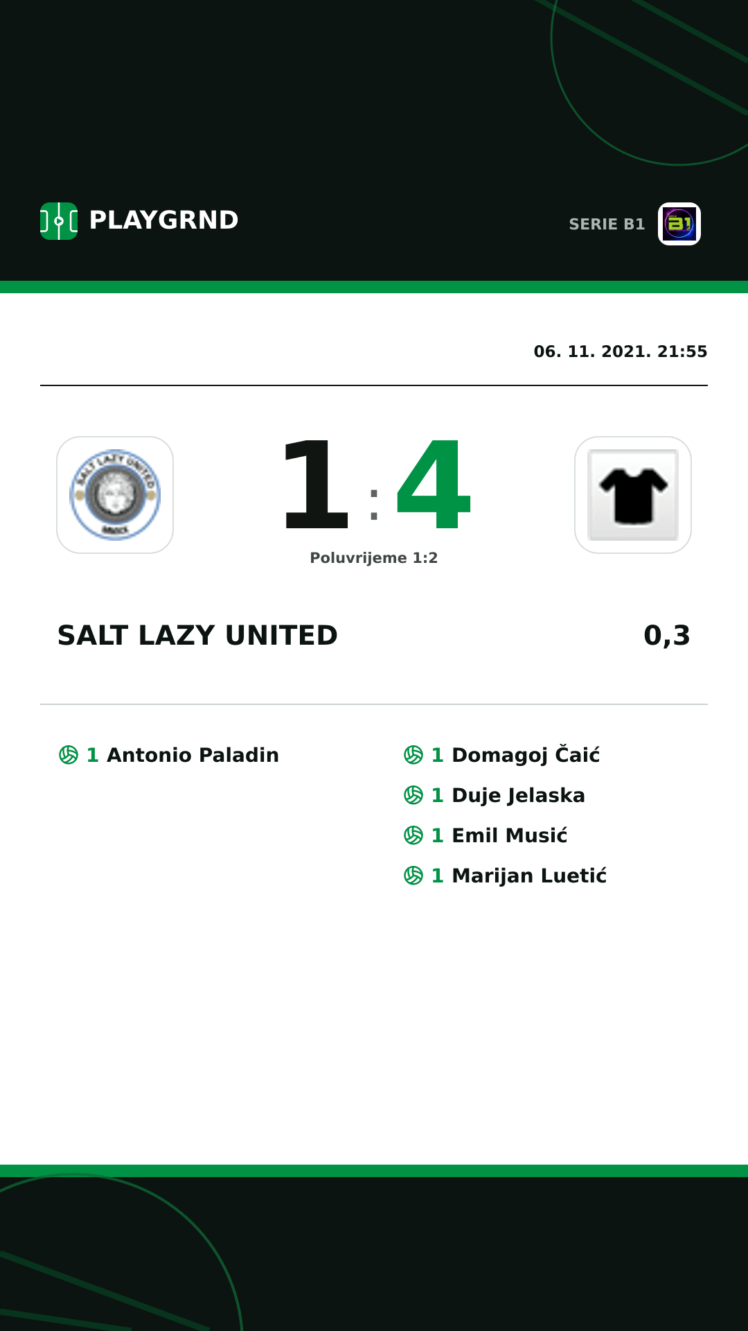 Instagram slika: Salt Lazy United 1:4 0,3