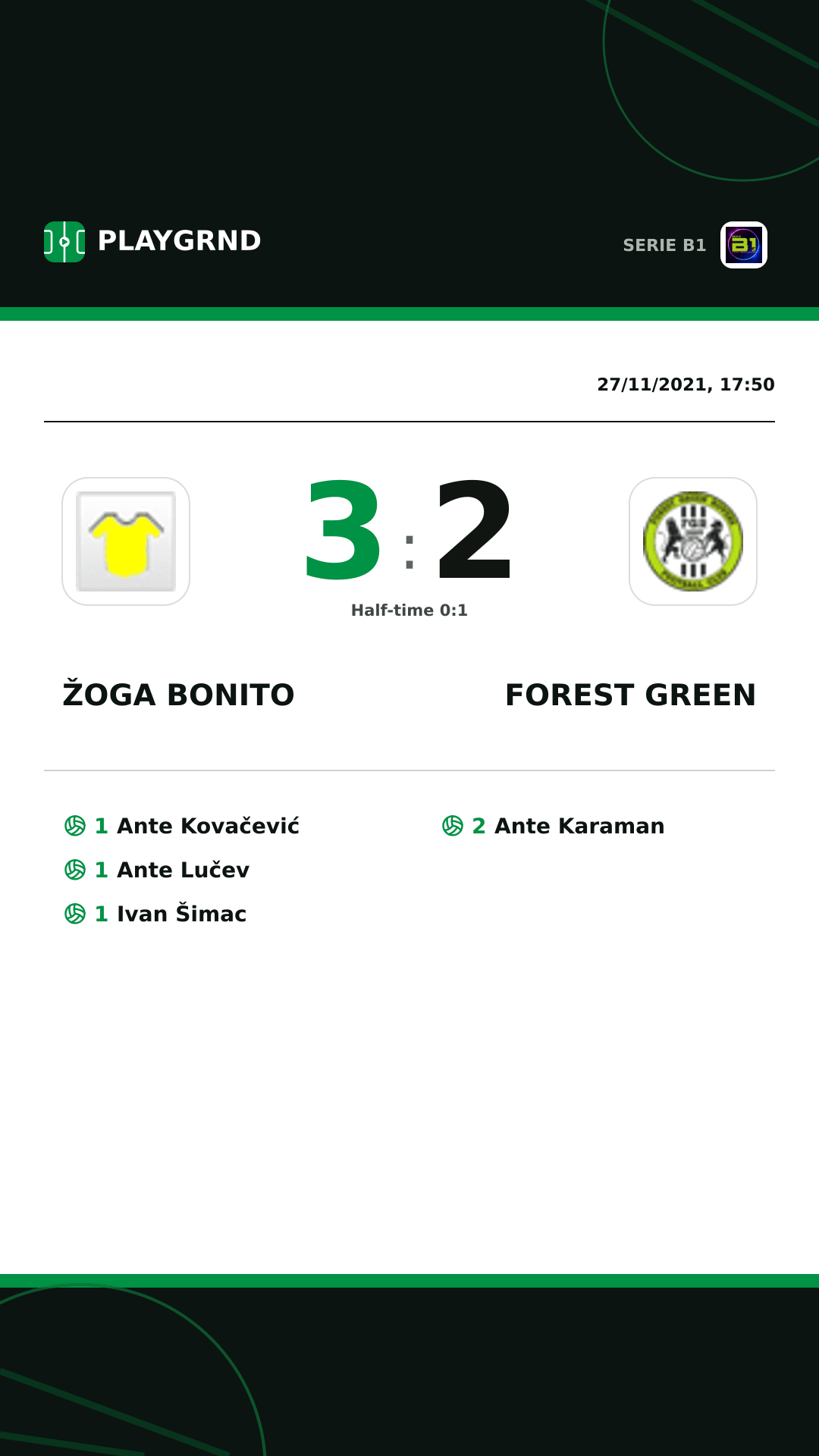 Instagram artwork: Žoga Bonito 3:2 Forest Green