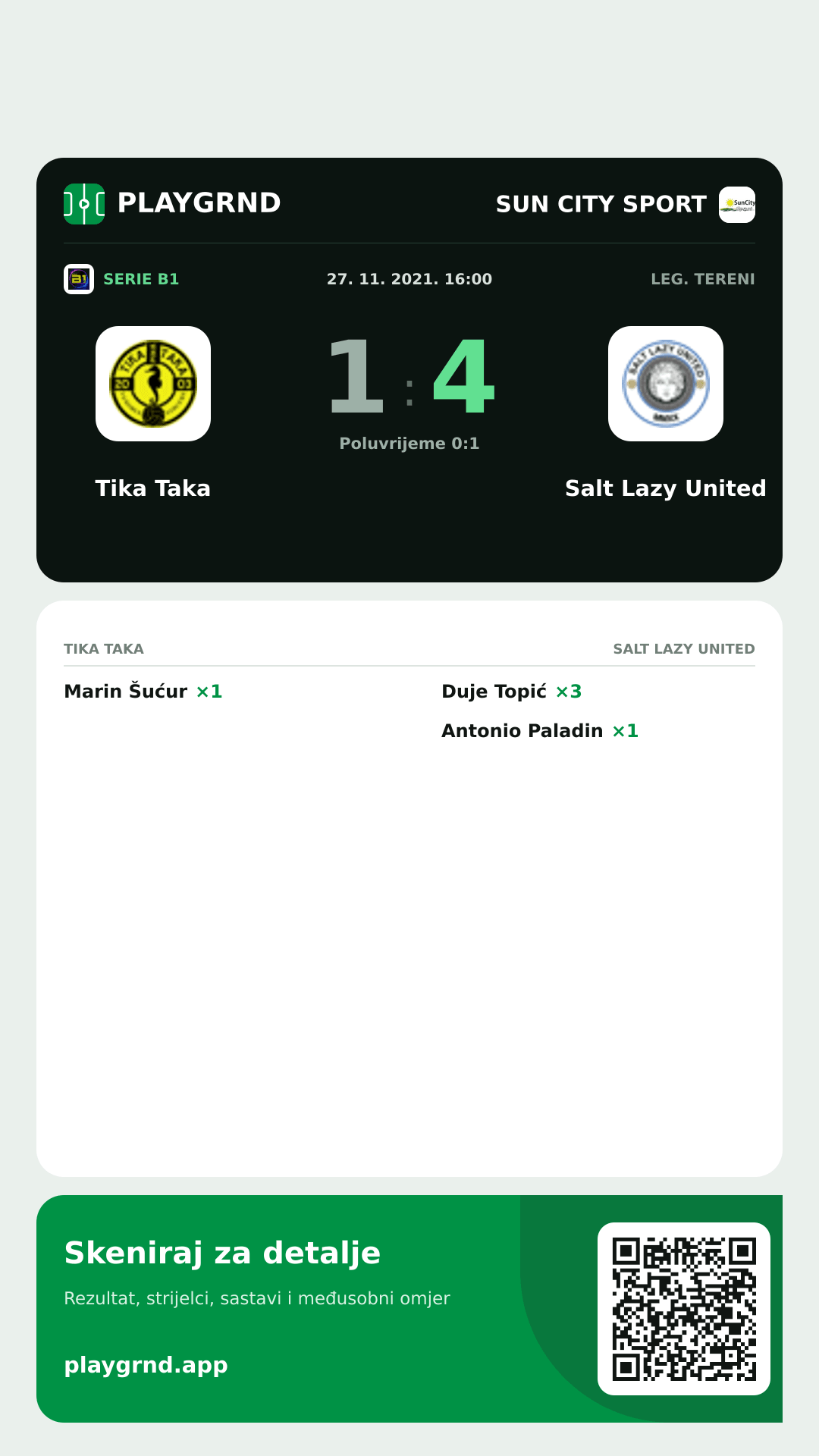 Story slika: Tika Taka 1:4 Salt Lazy United