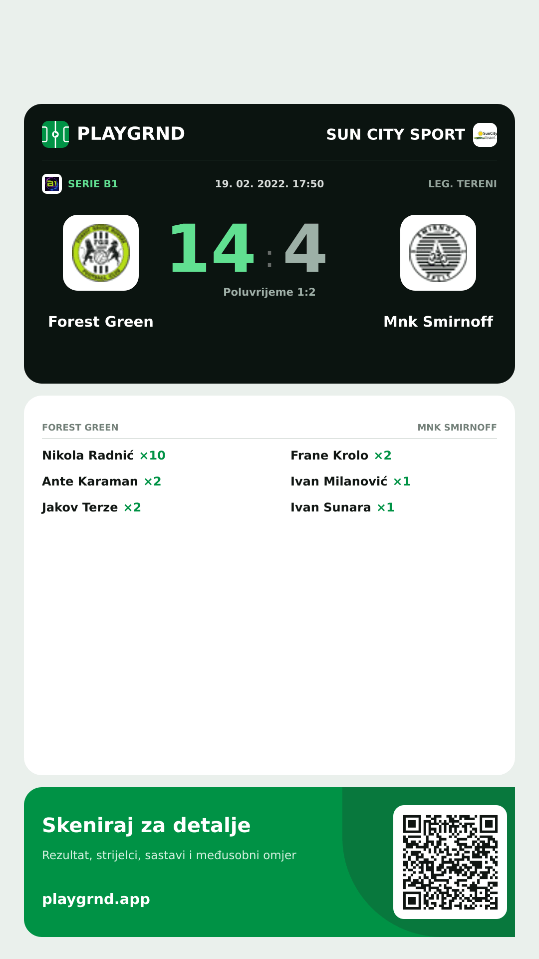Story image: Forest Green 14:4 Mnk Smirnoff